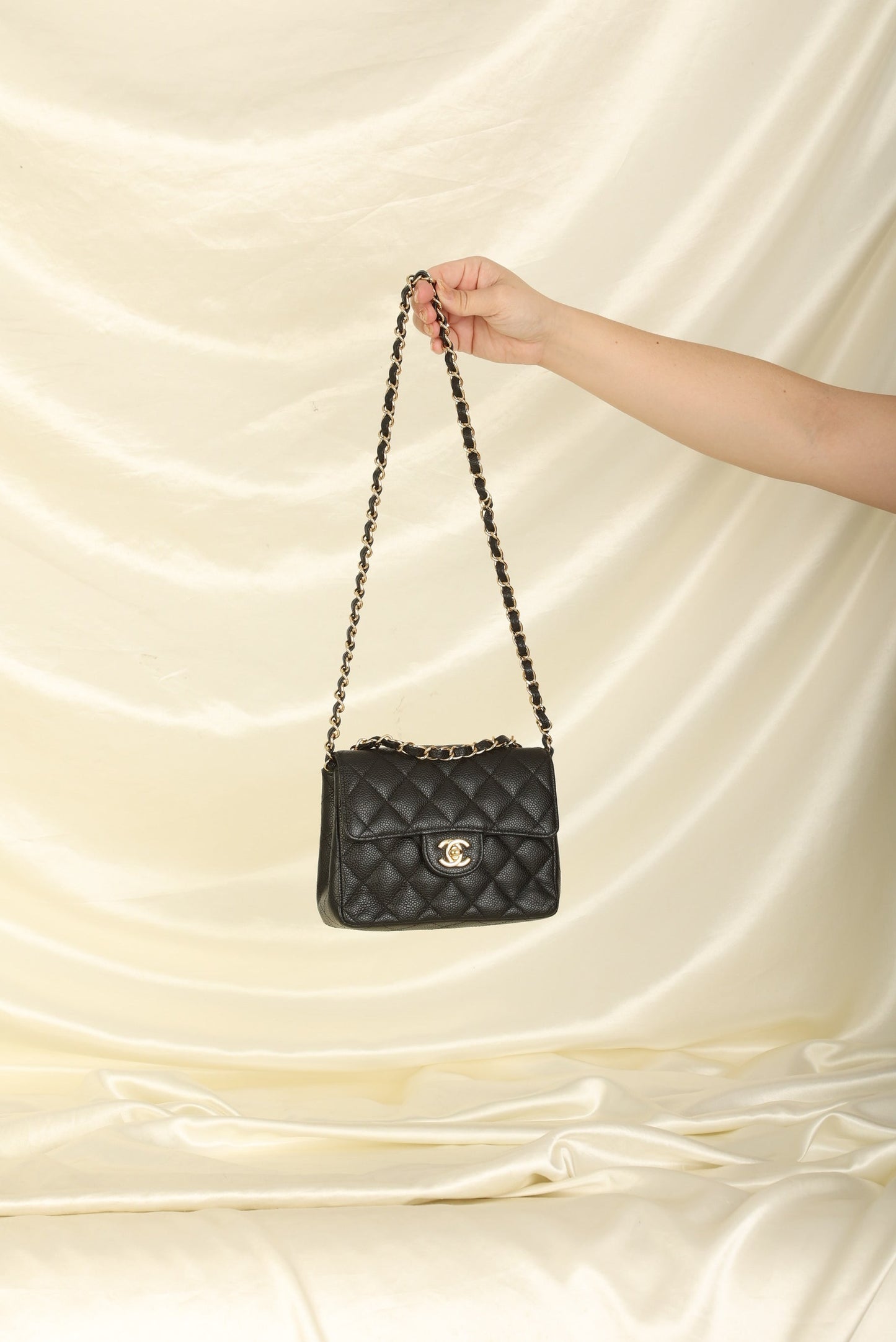 Extremely Rare Chanel 2006 Caviar Mini Square Flap