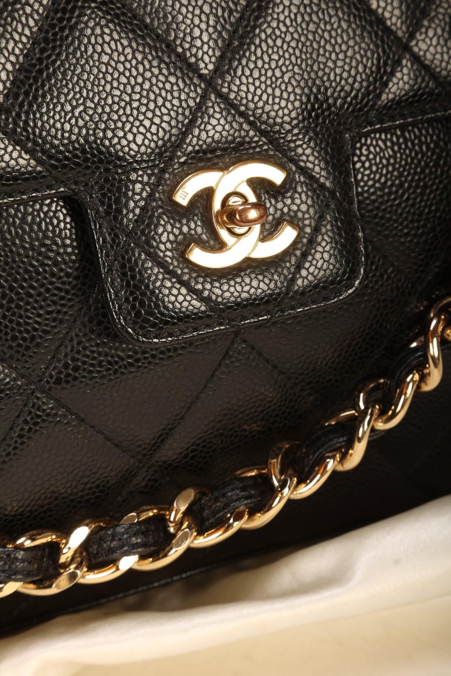 Chanel Caviar Turnlock Flap Bag