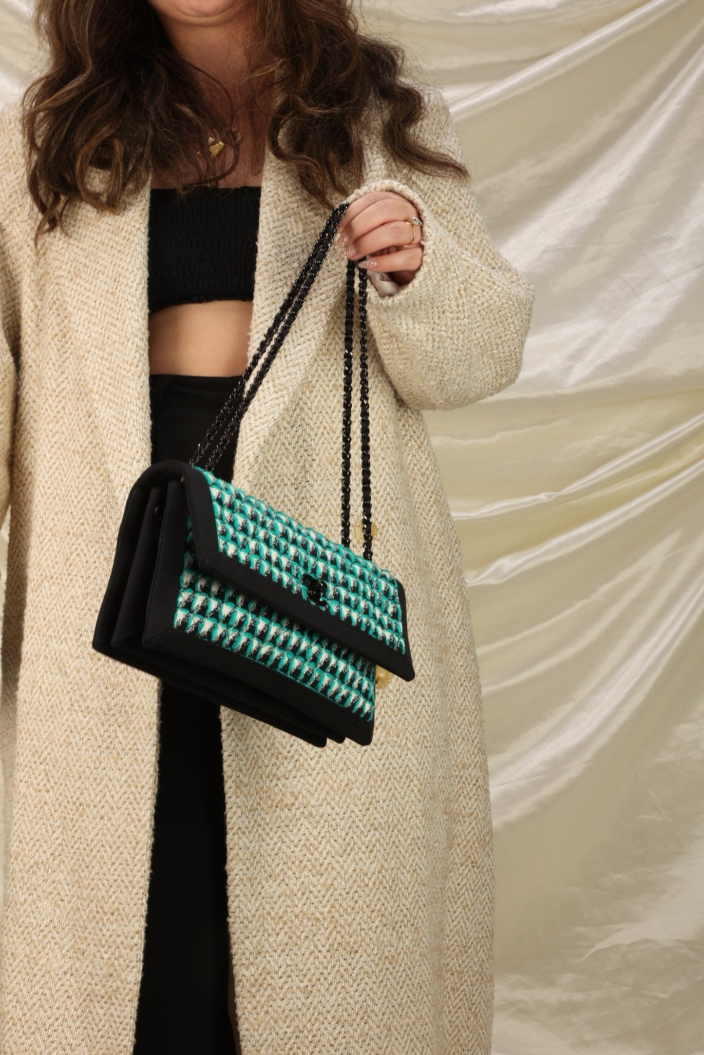 Extremely Rare Chanel Quilted Tweed Flap Bag