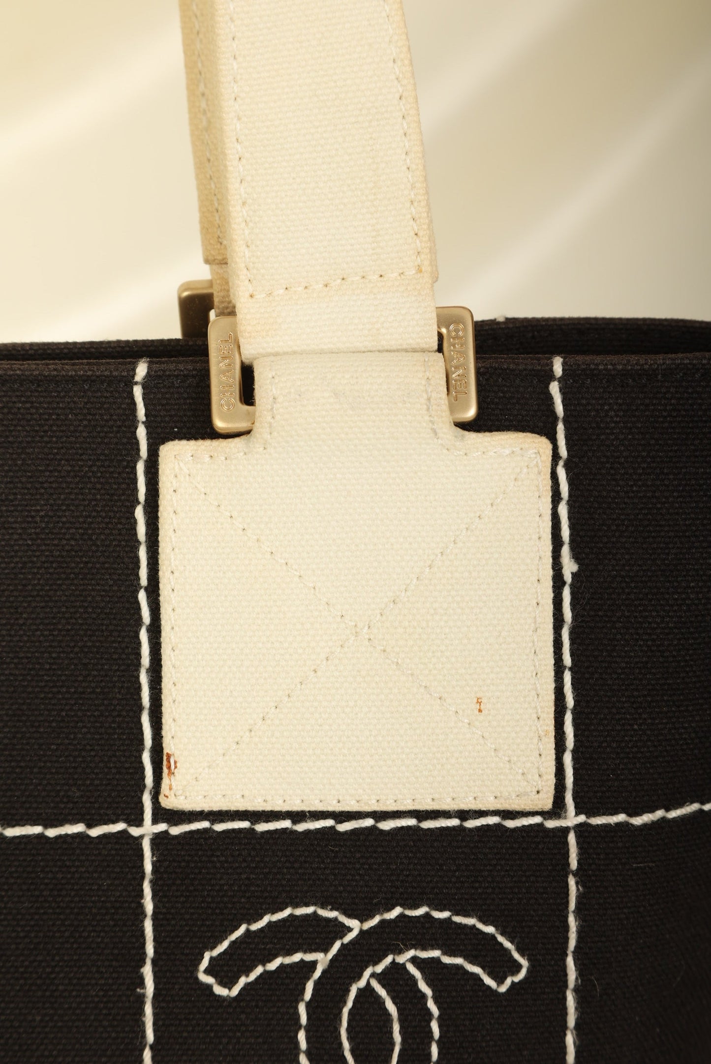 Chanel Canvas Chocolate Bar Mini Tote
