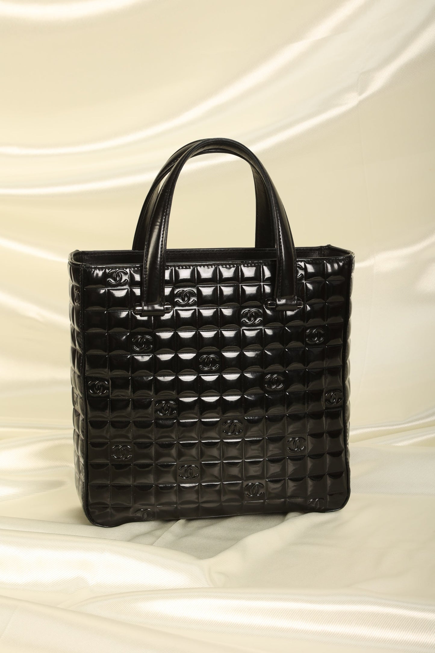 Chanel Patent Chocolate Bar Tote