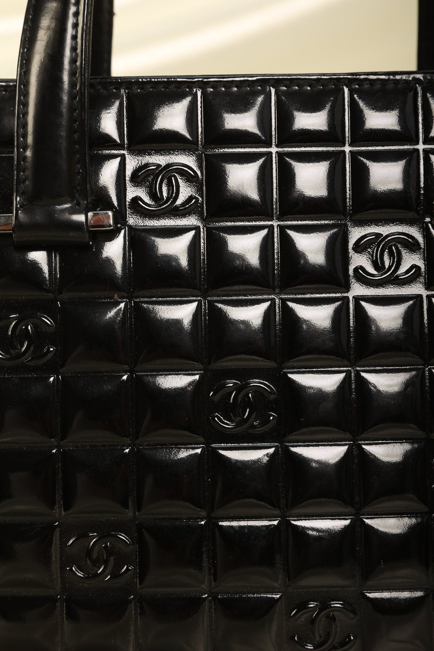 Chanel Patent Chocolate Bar Tote