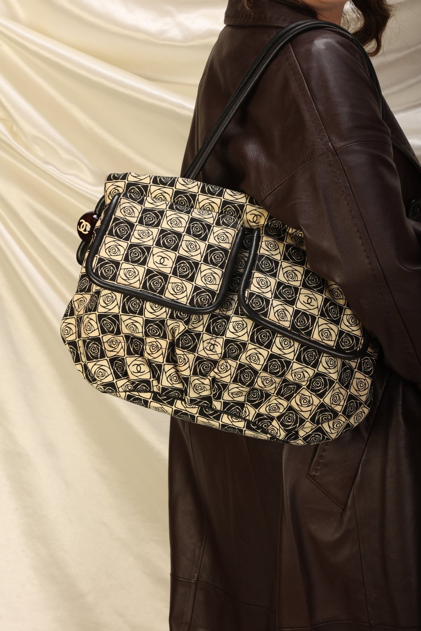 Chanel Canvas Camellia Tote