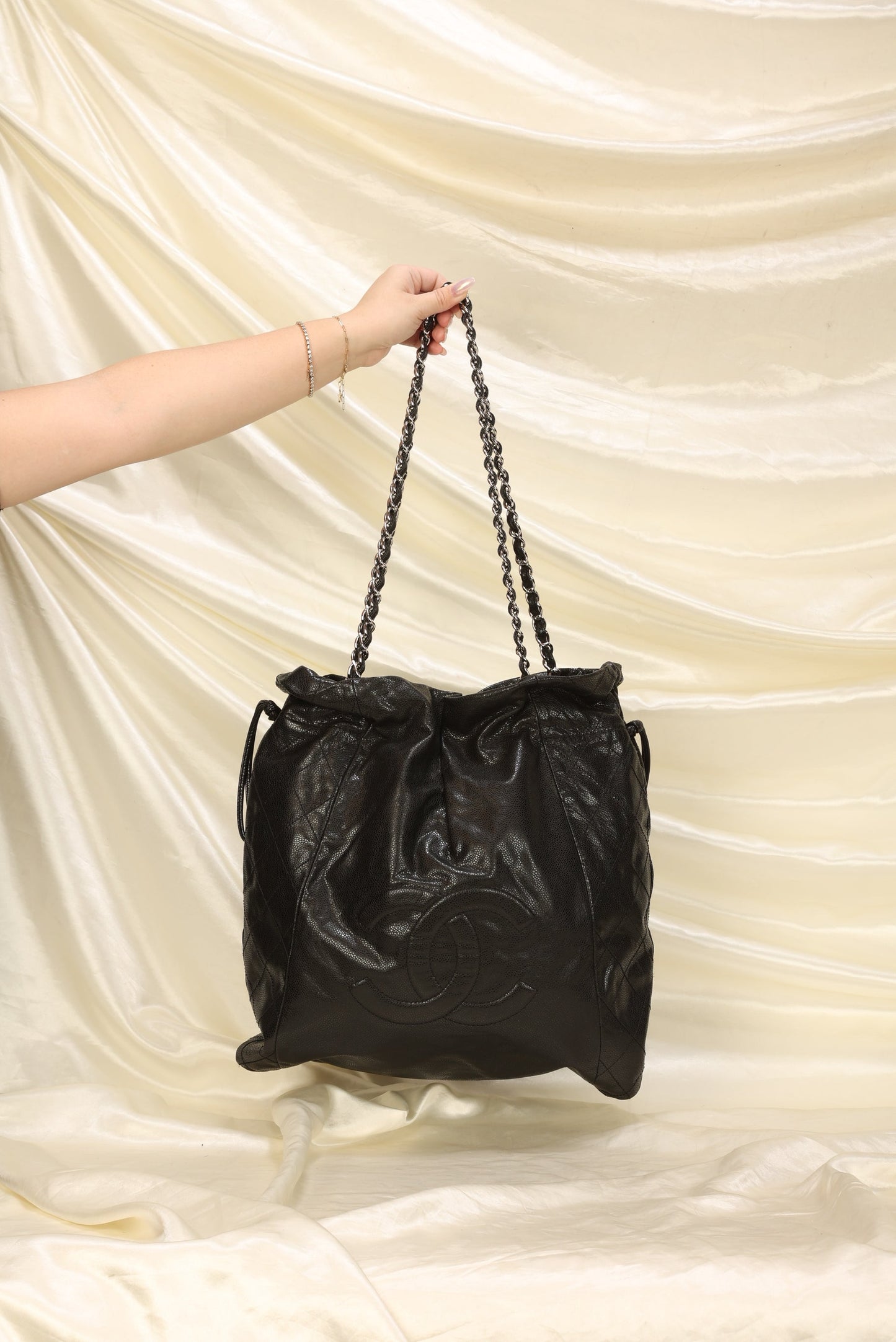 Chanel Timeless Caviar Drawstring Tote