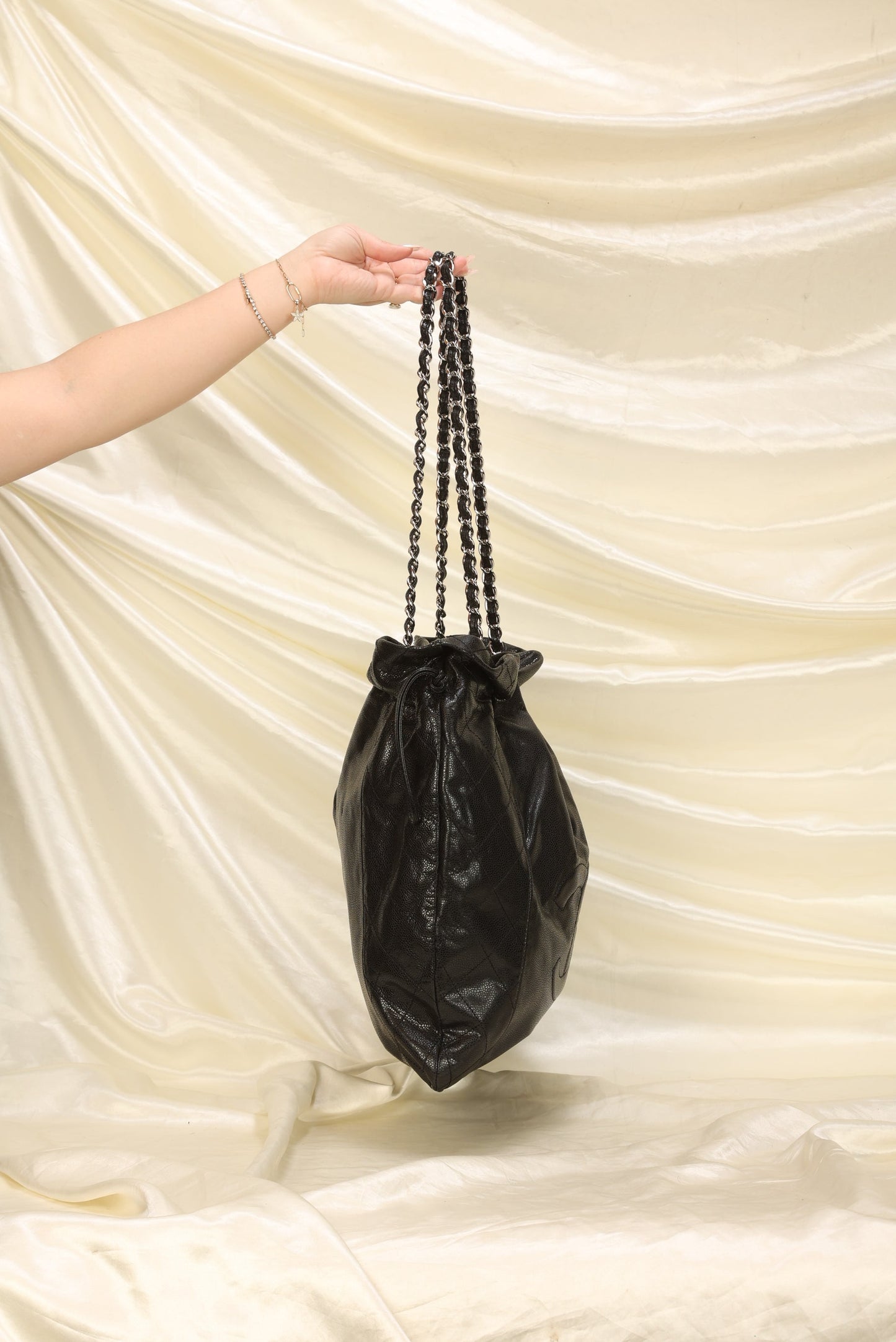 Chanel Timeless Caviar Drawstring Tote