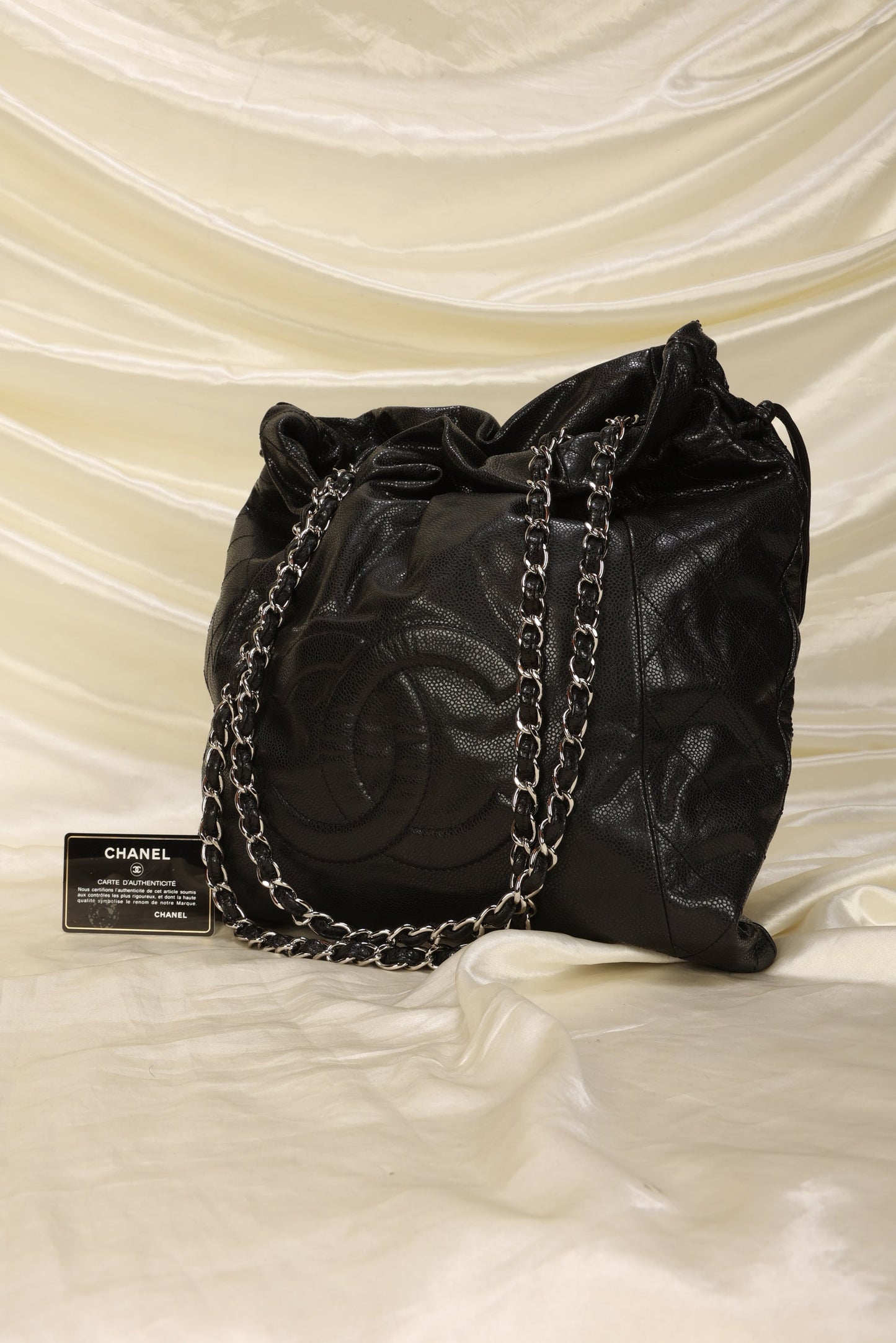 Chanel Timeless Caviar Drawstring Tote