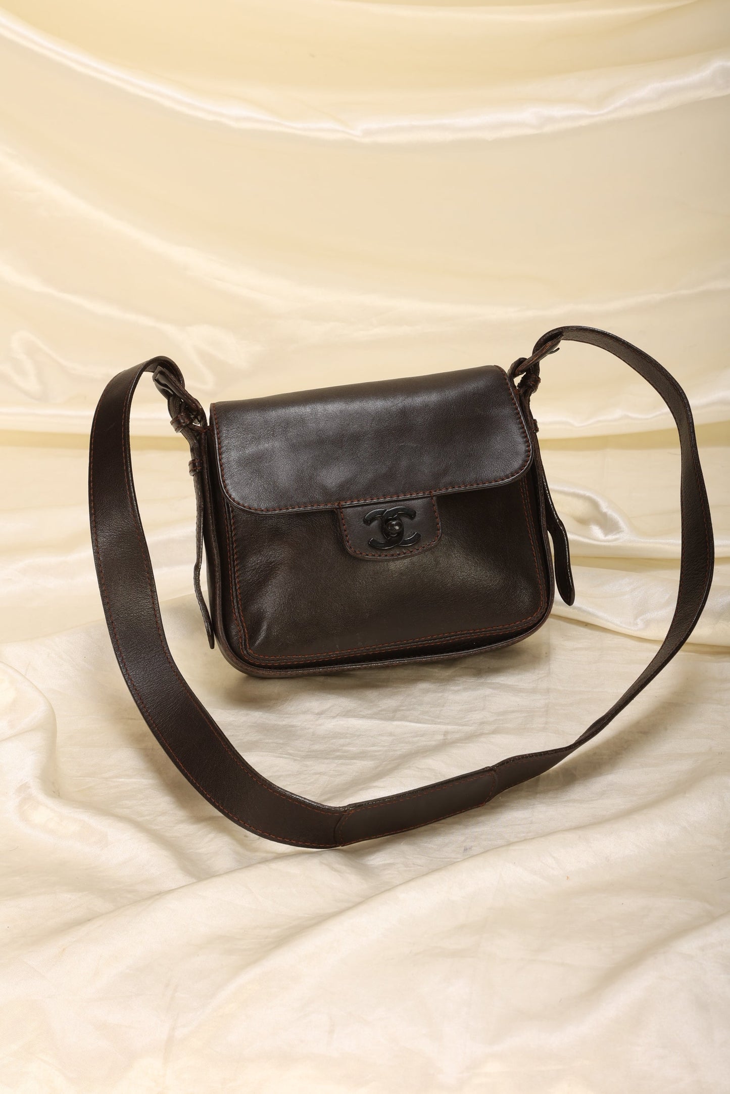 Extremely Rare Chanel Calfskin Crossbody Half Flap