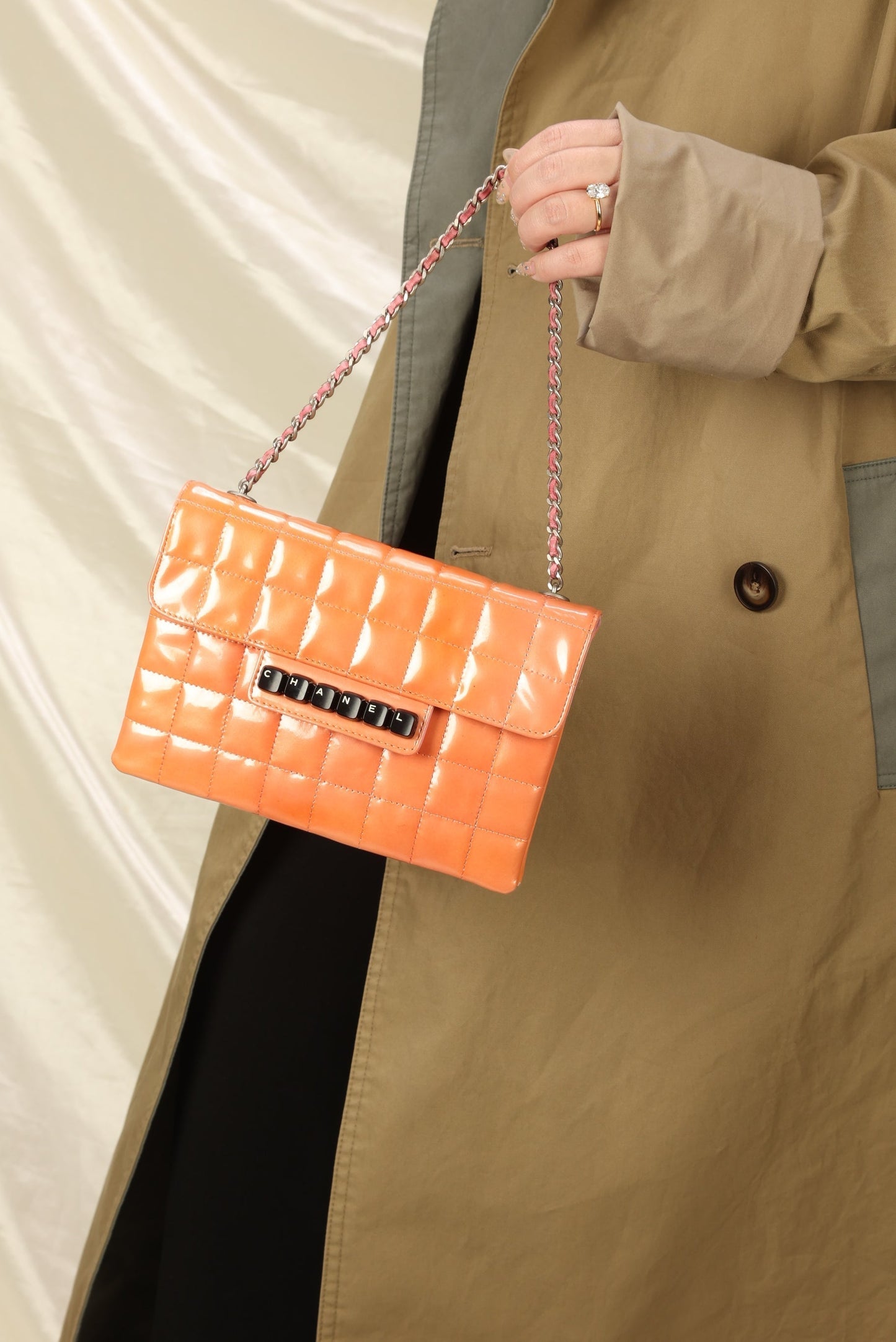 Chanel Patent Square Quilt Pochette