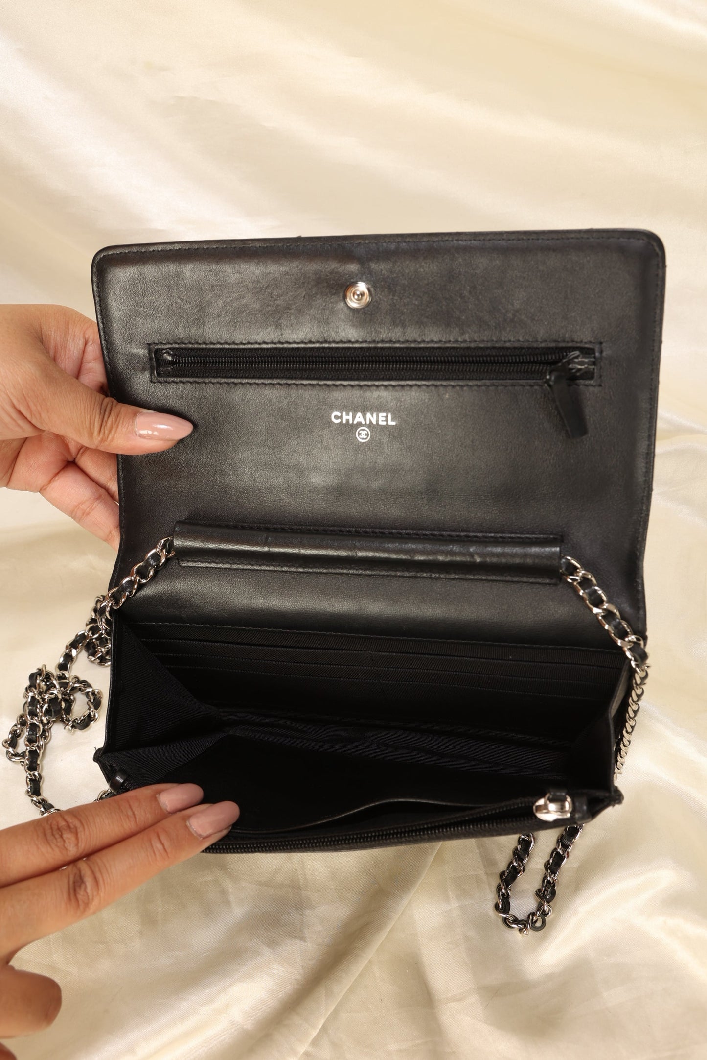 Chanel Patent Wallet On Chain