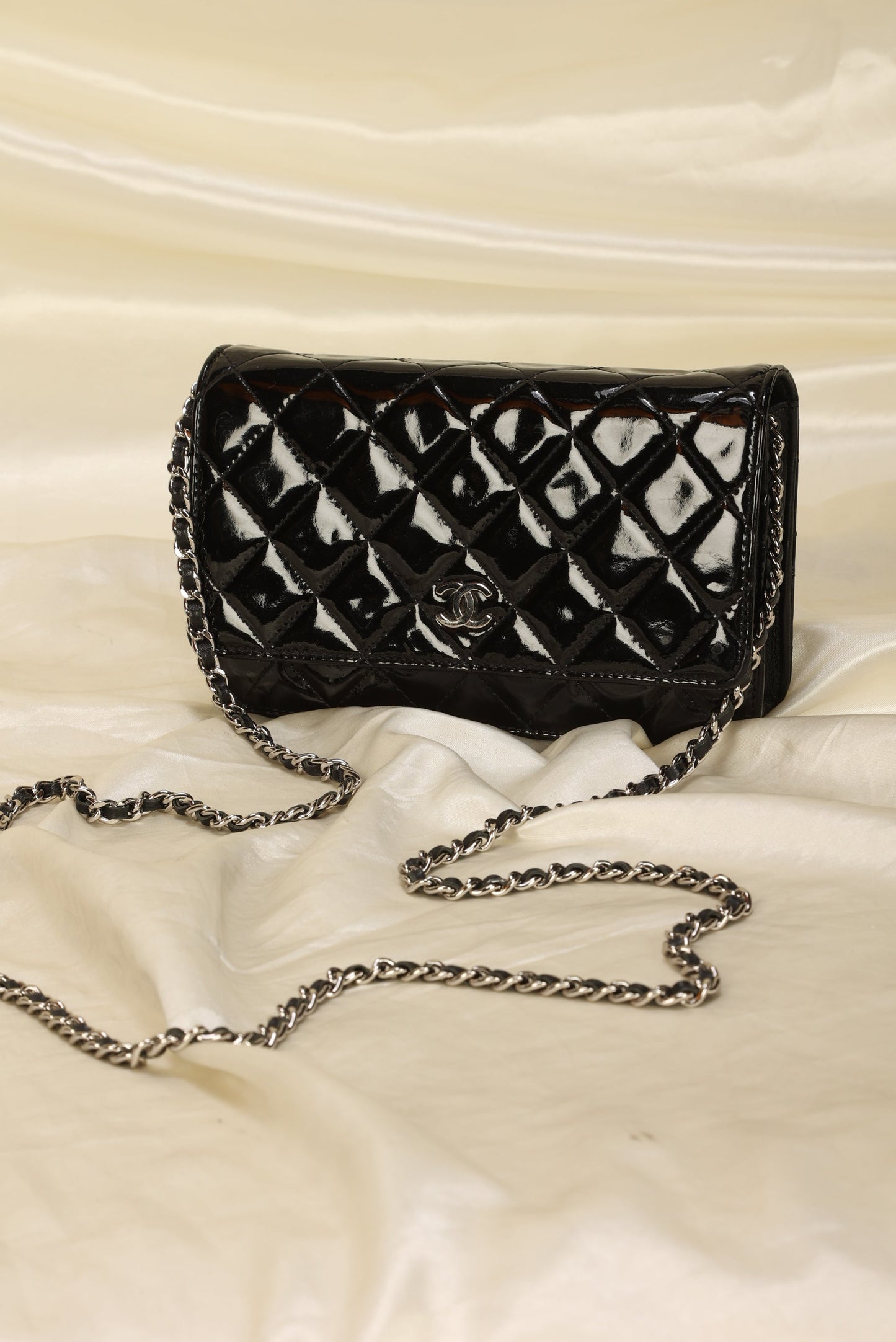 Chanel Patent Wallet On Chain