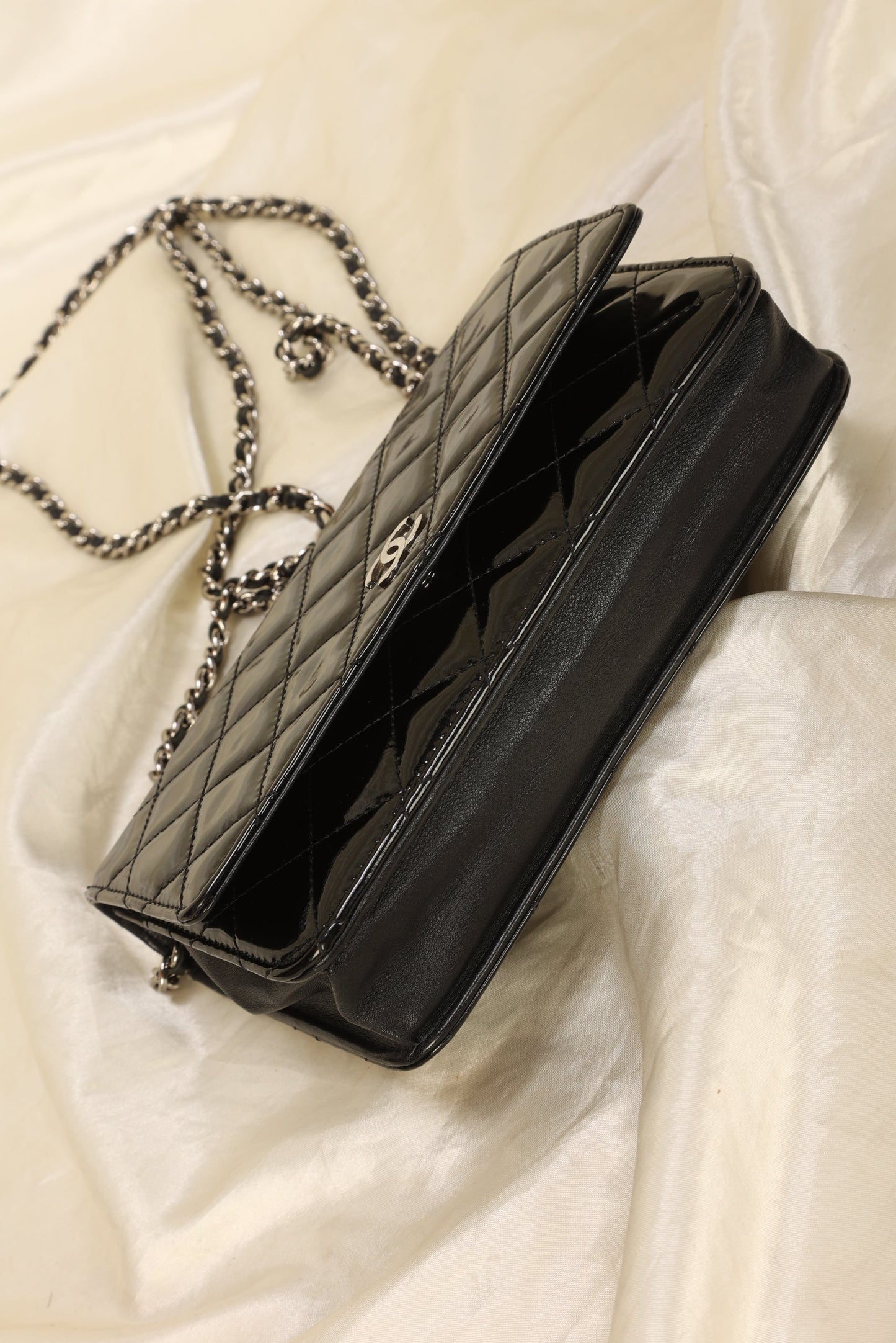 Chanel Patent Wallet On Chain