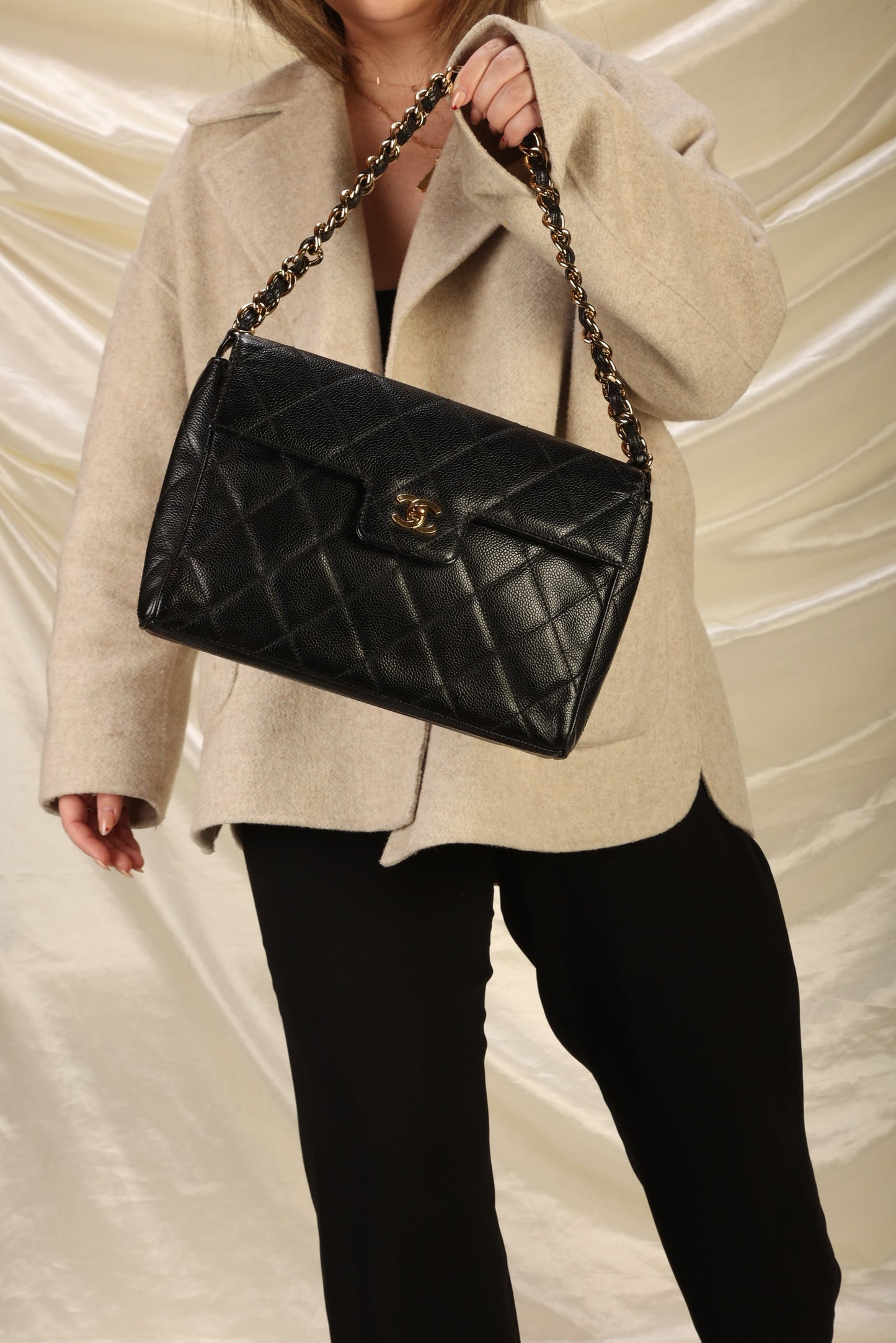 Chanel Caviar Turnlock Flap Bag
