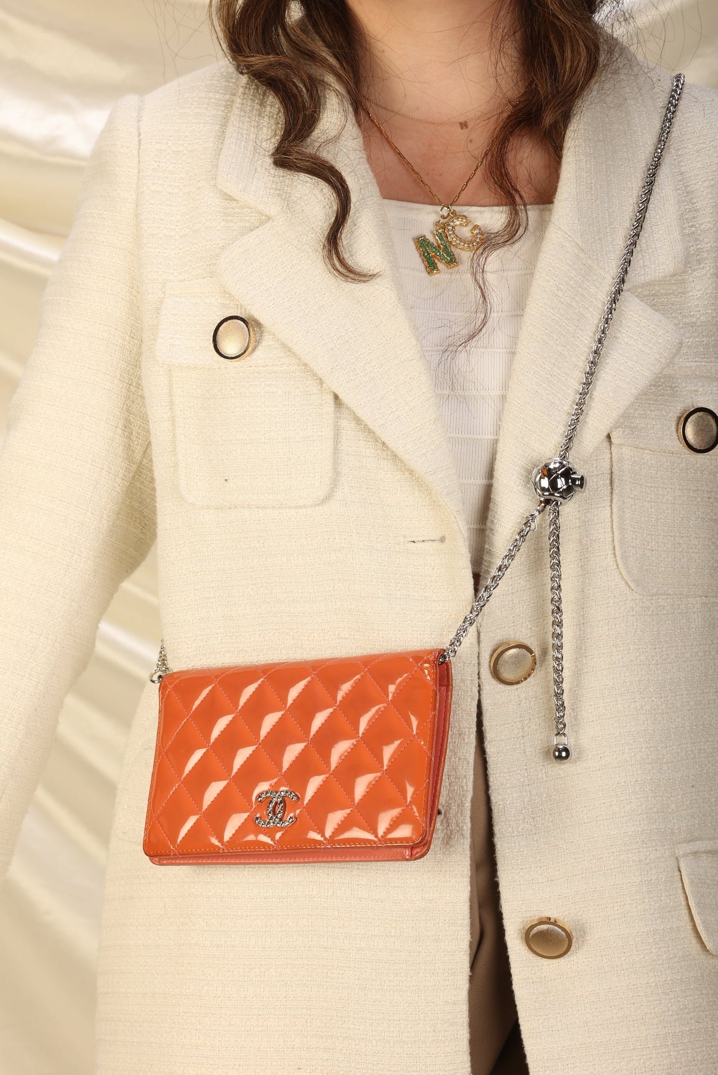 Chanel Patent Wallet on Chain