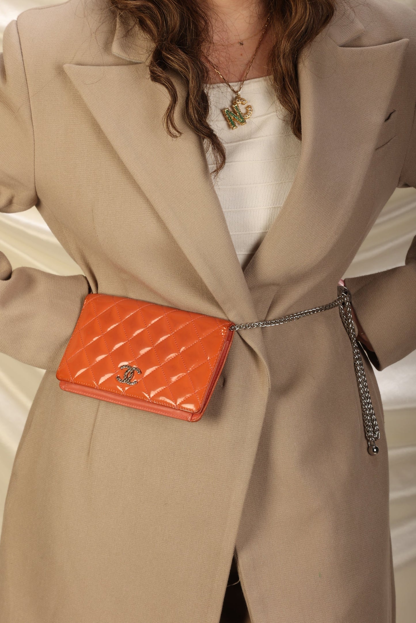 Chanel Patent Wallet on Chain