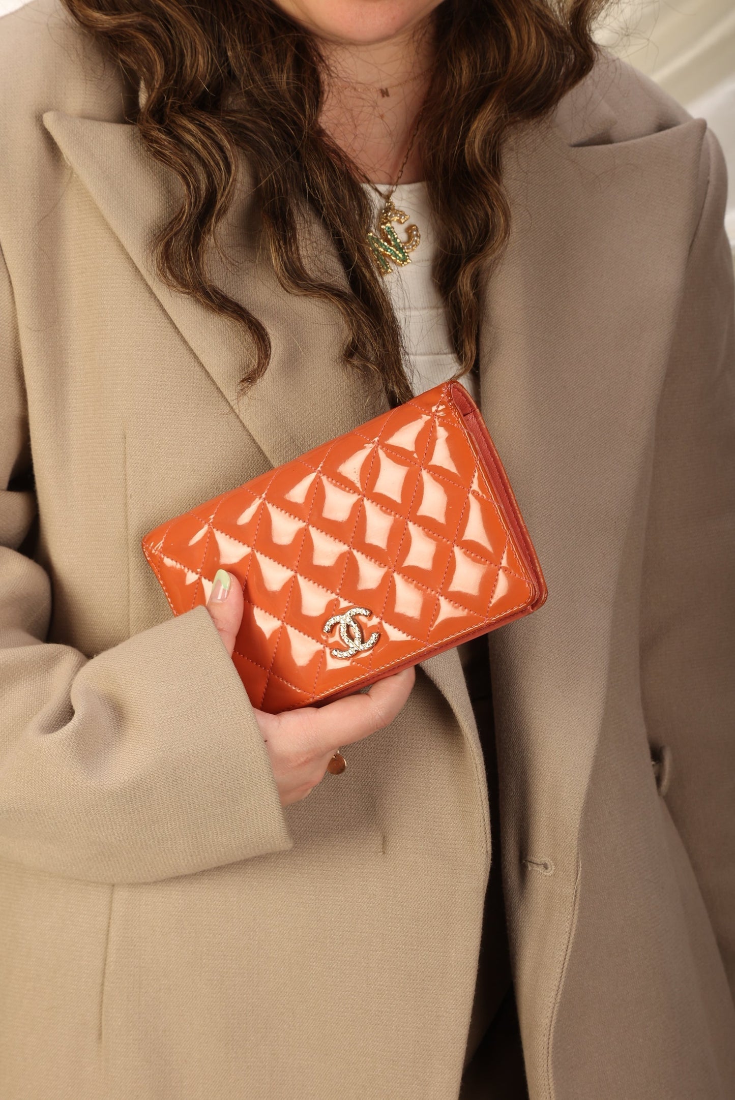 Chanel Patent Wallet on Chain