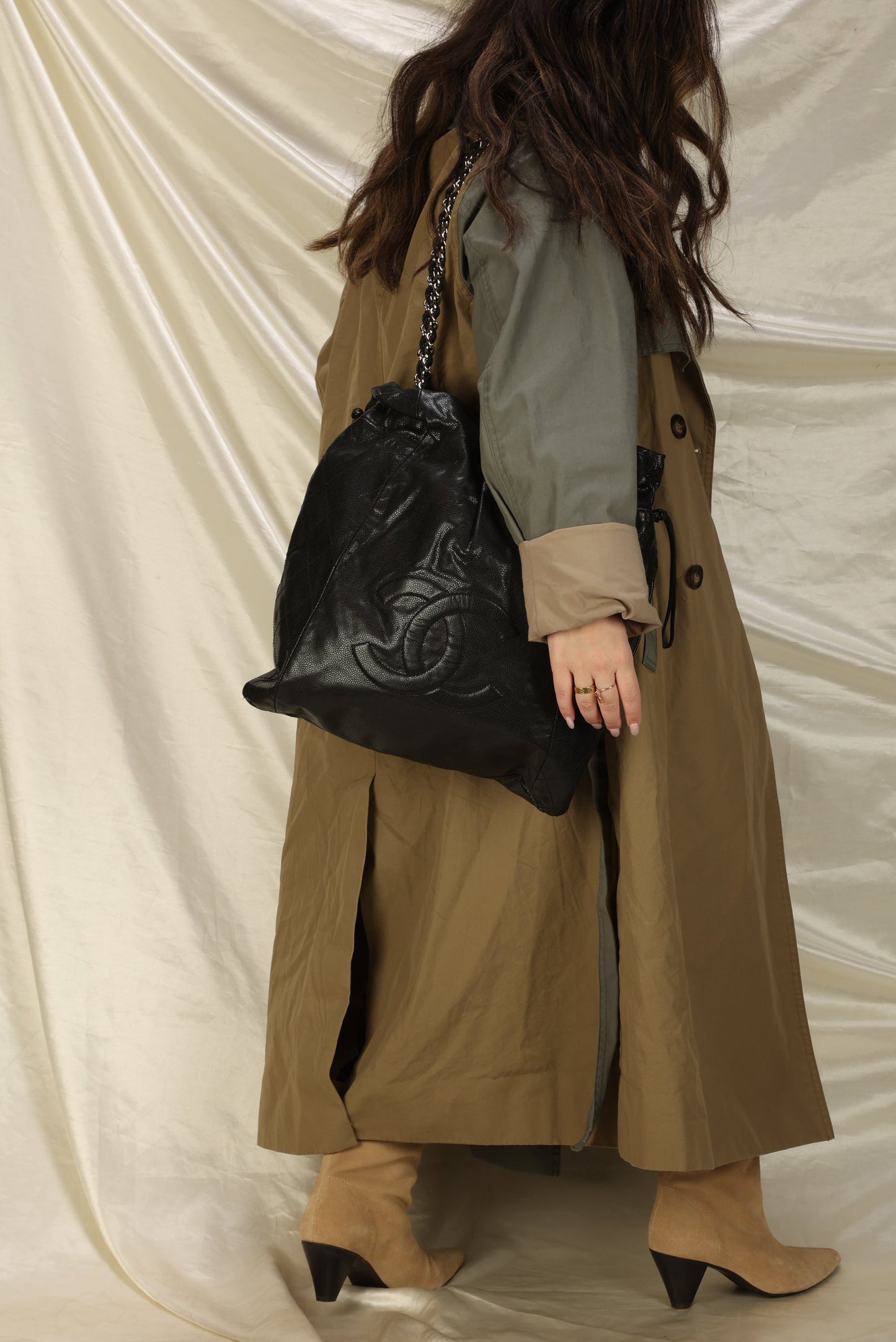 Chanel Timeless Caviar Drawstring Tote