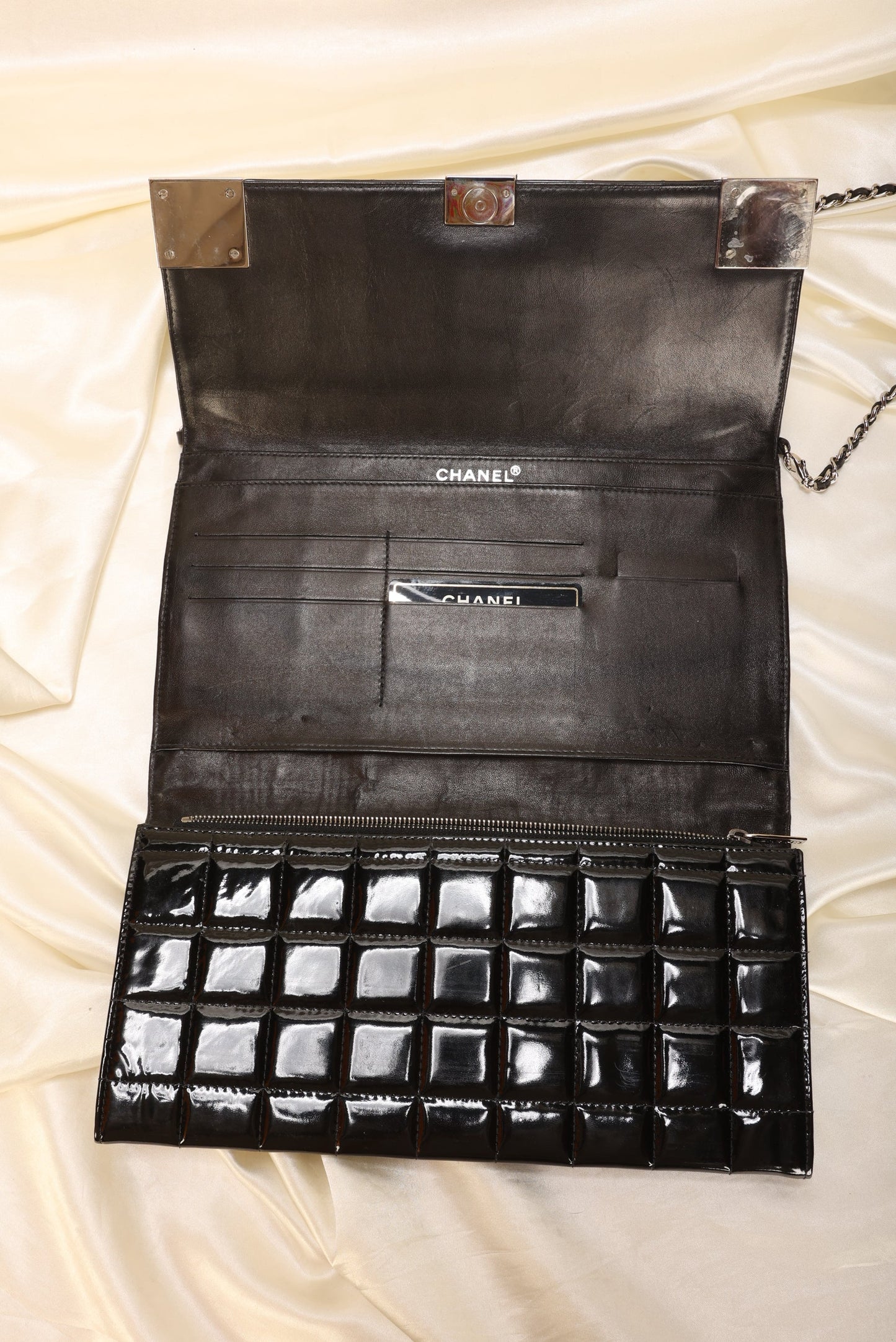 Chanel Patent Chocolate Bar Bag