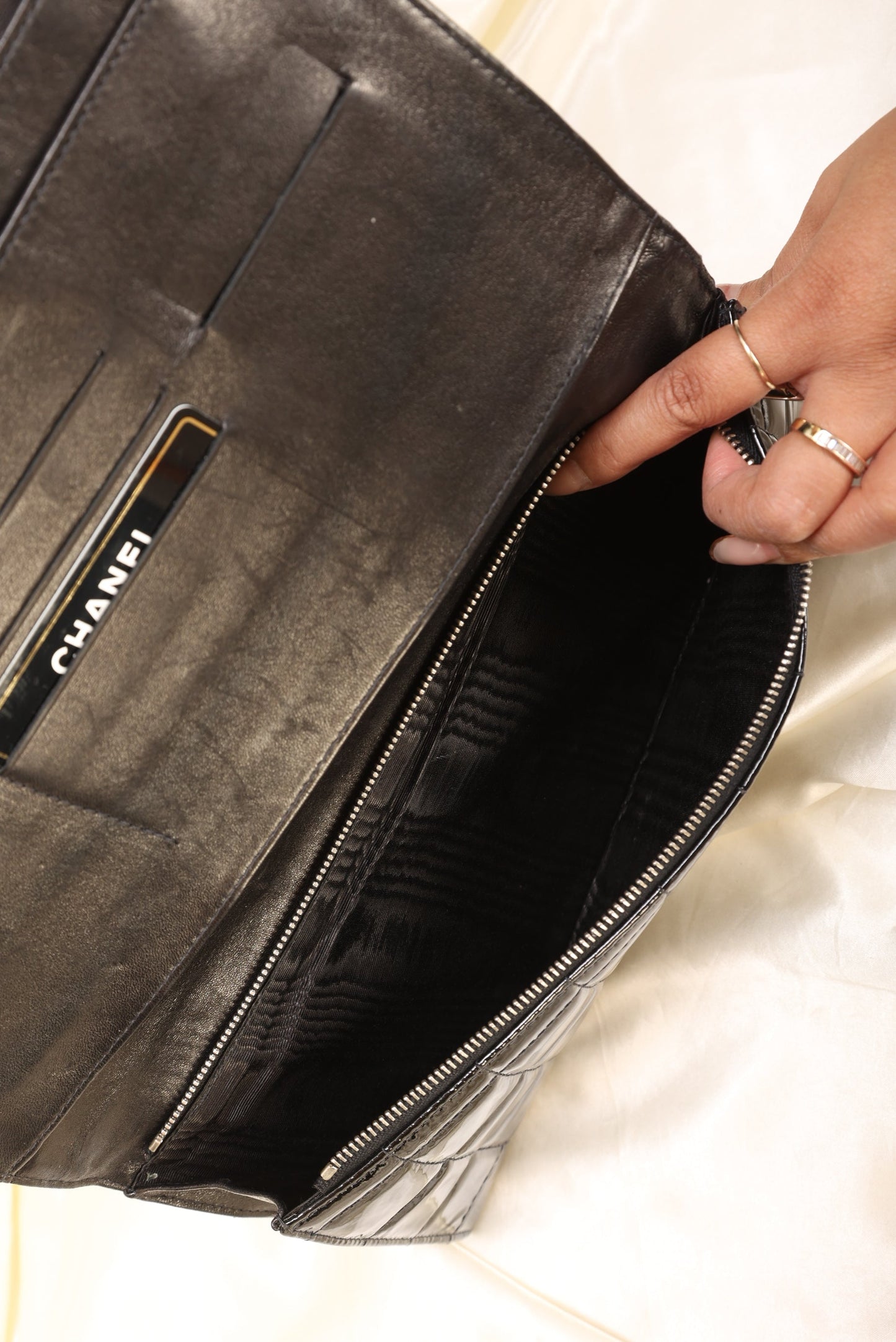 Chanel Patent Chocolate Bar Bag