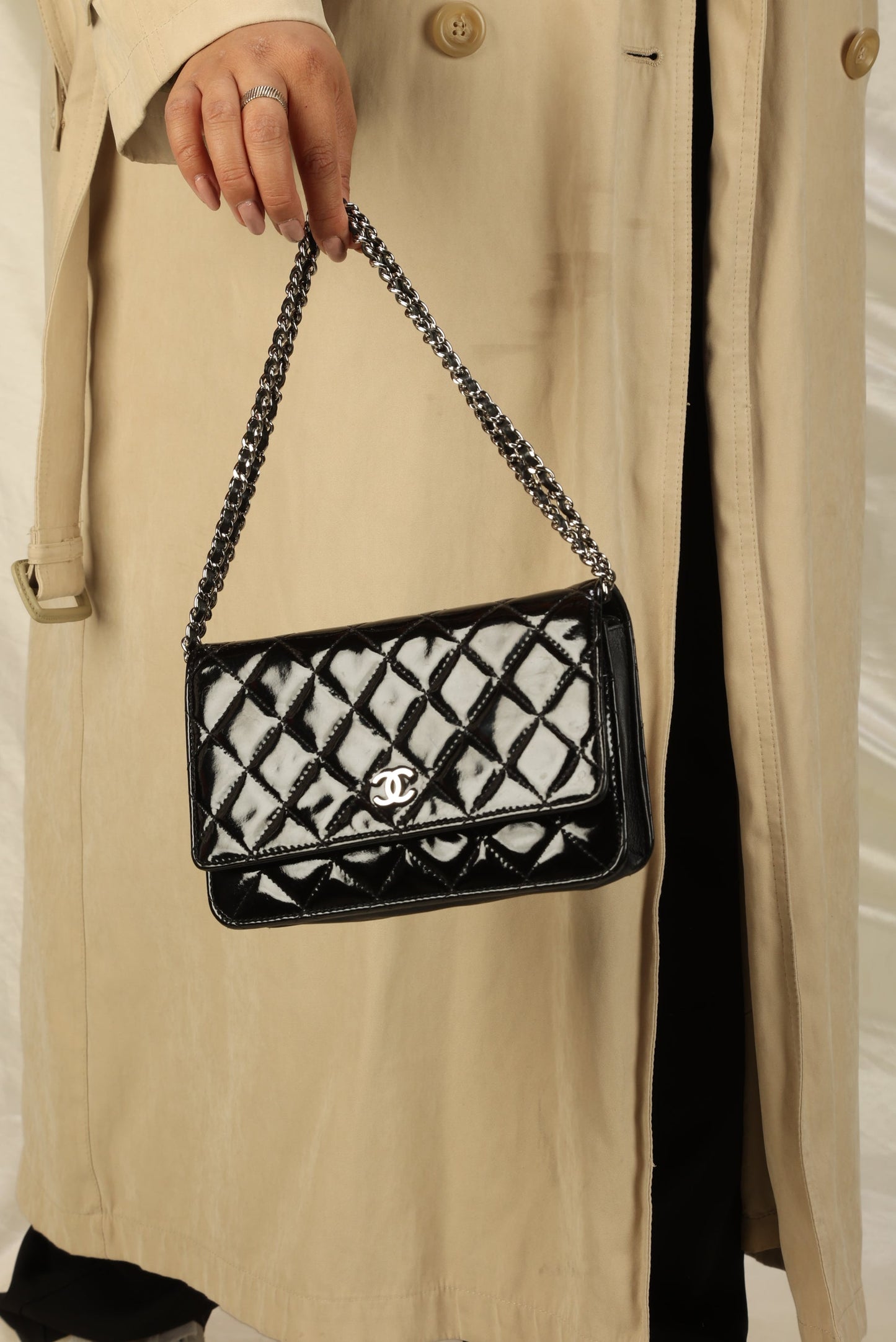 Chanel Patent Wallet On Chain