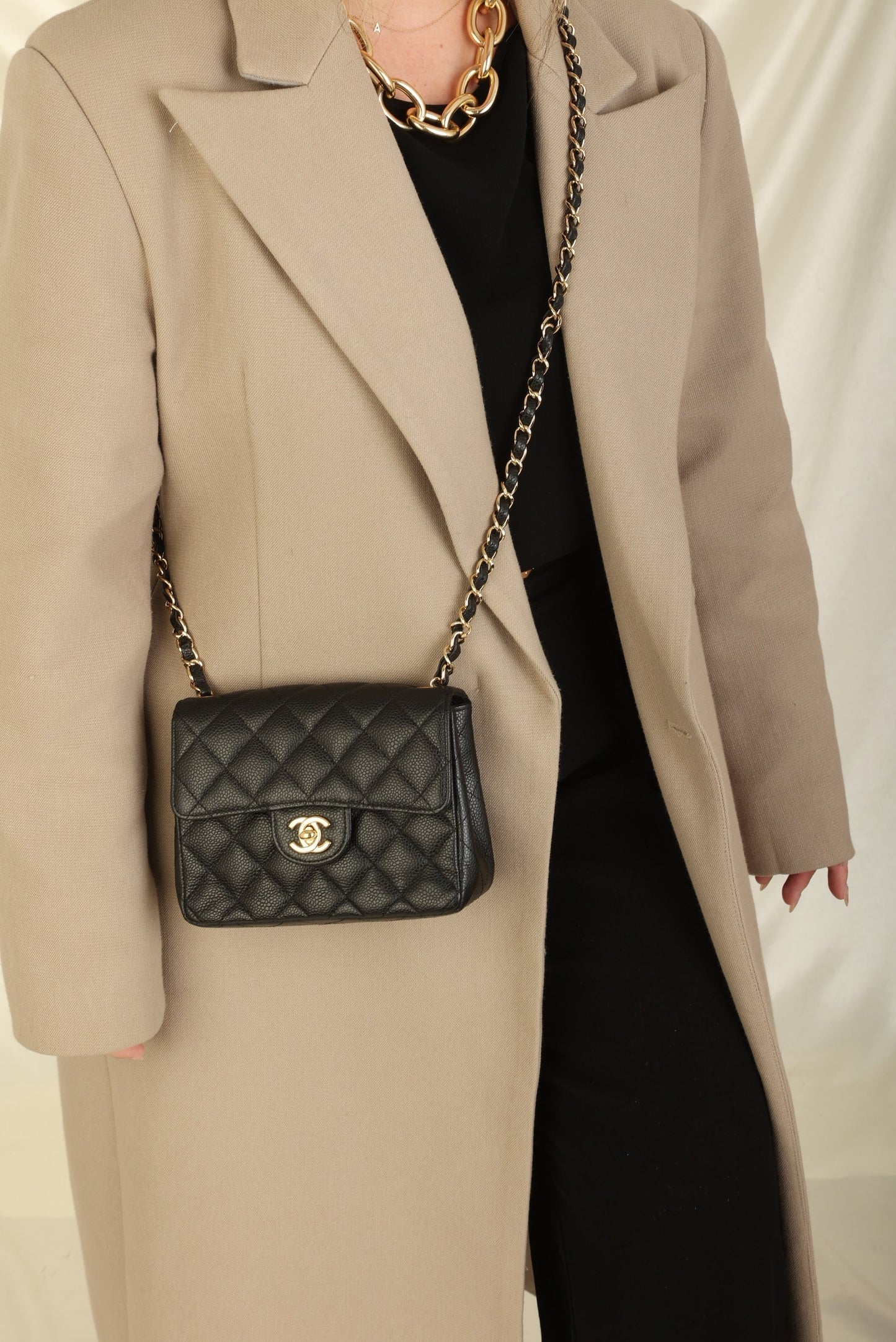 Extremely Rare Chanel 2006 Caviar Mini Square Flap