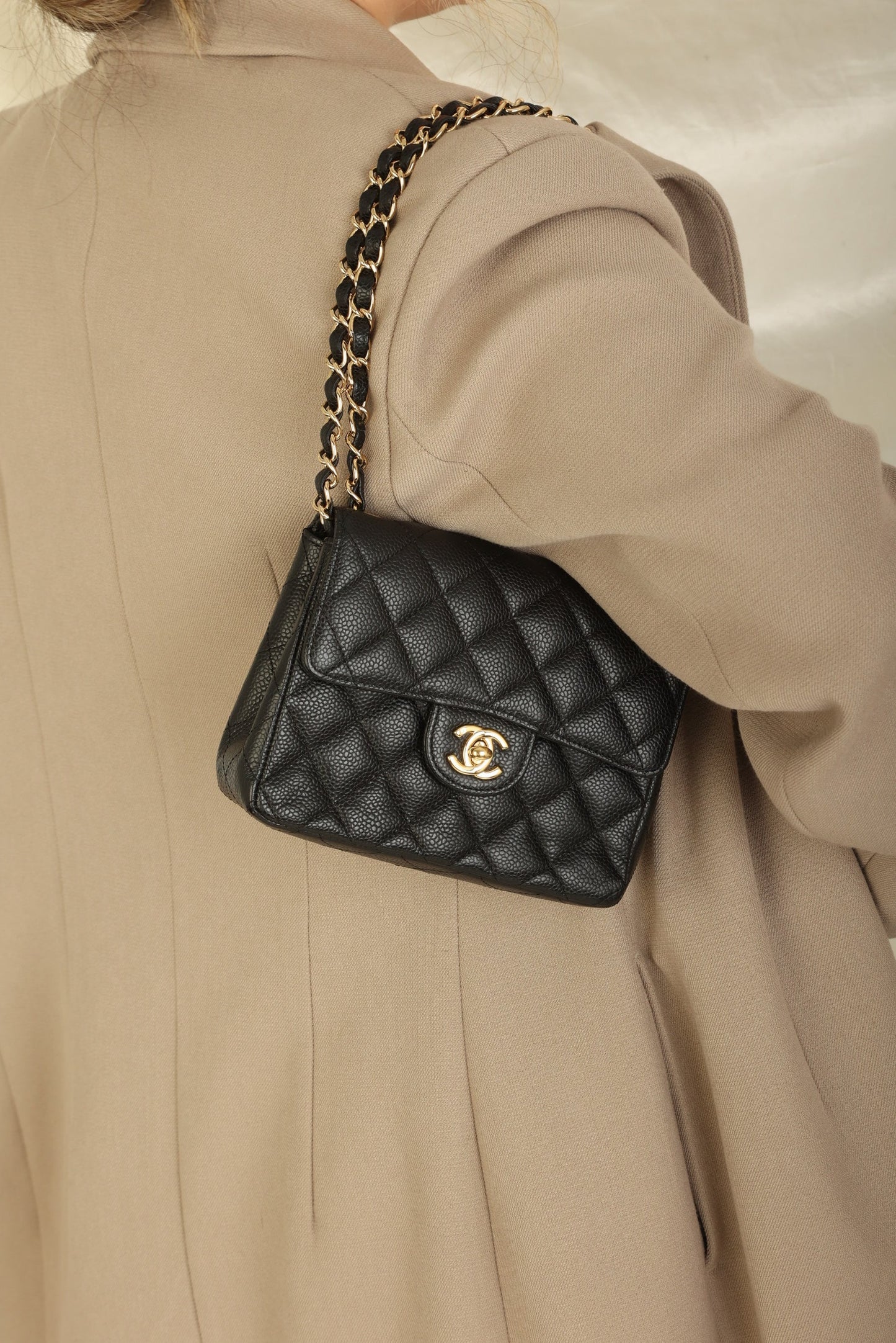 Extremely Rare Chanel 2006 Caviar Mini Square Flap