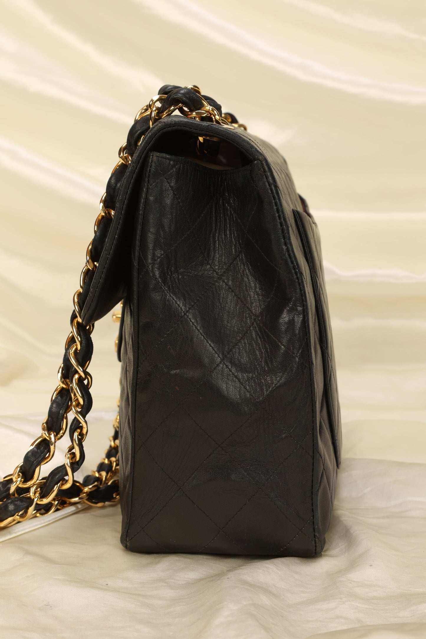 Chanel XL Logo Lambskin Jumbo Flap