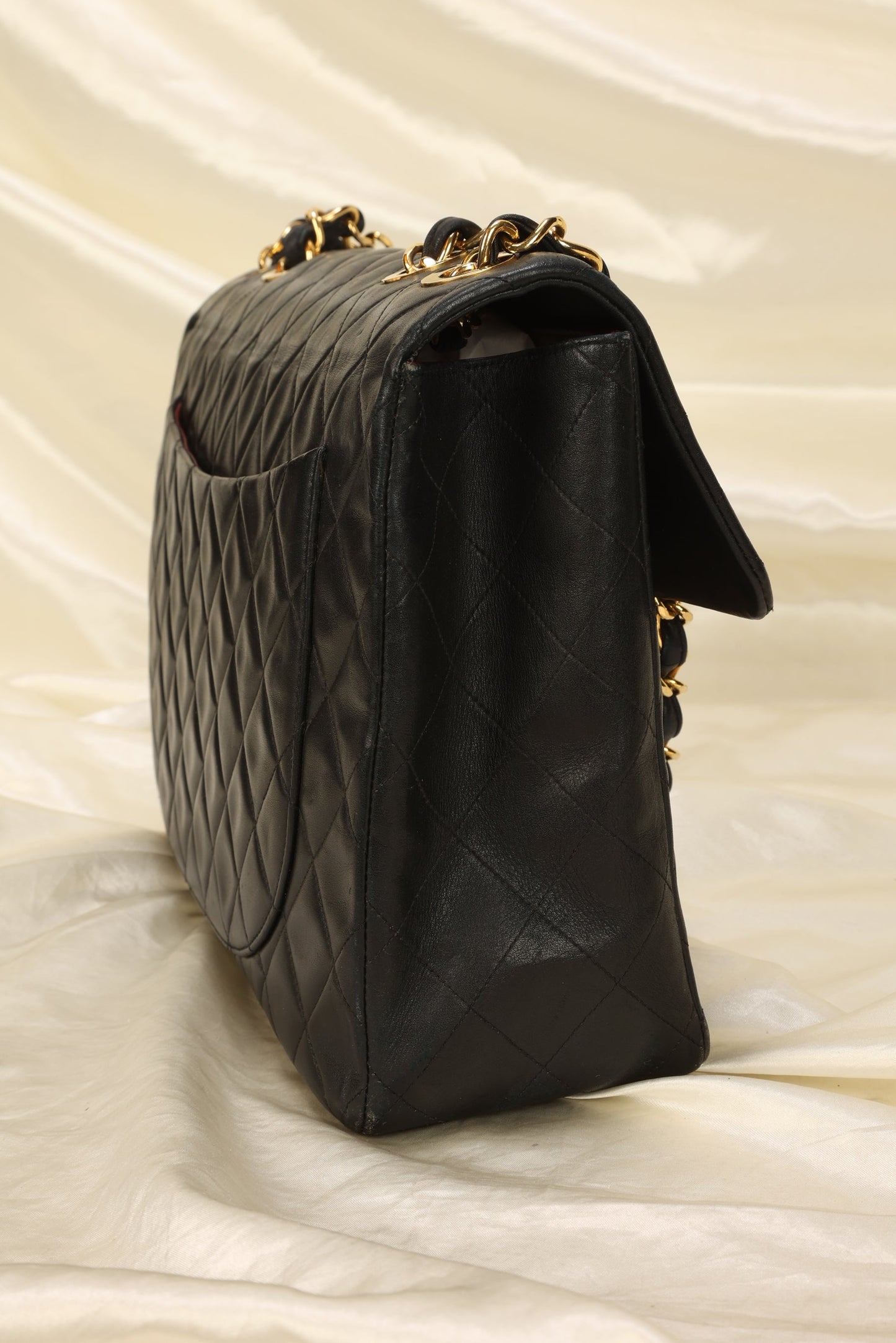 Chanel XL Logo Lambskin Jumbo Flap