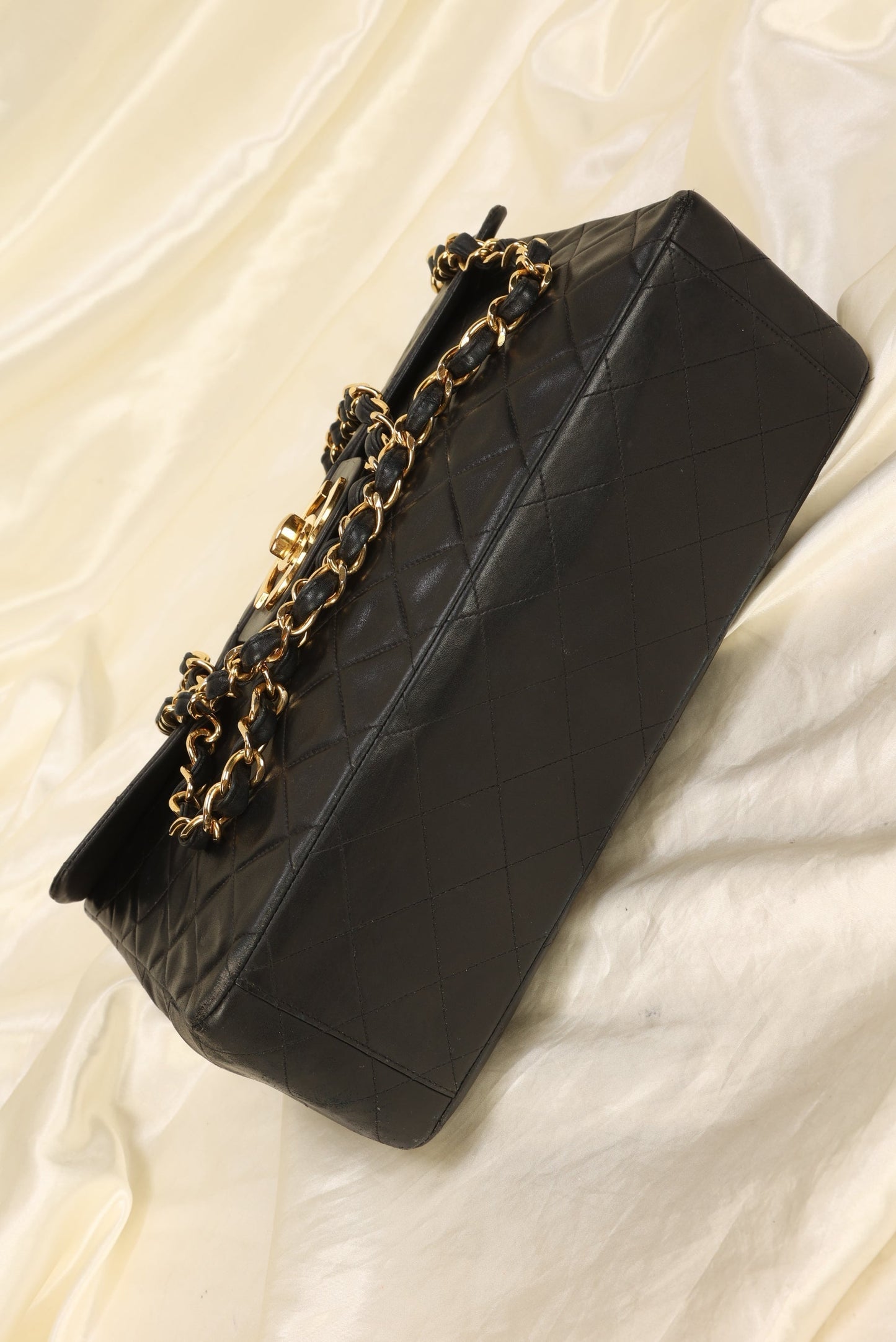 Chanel XL Logo Lambskin Jumbo Flap