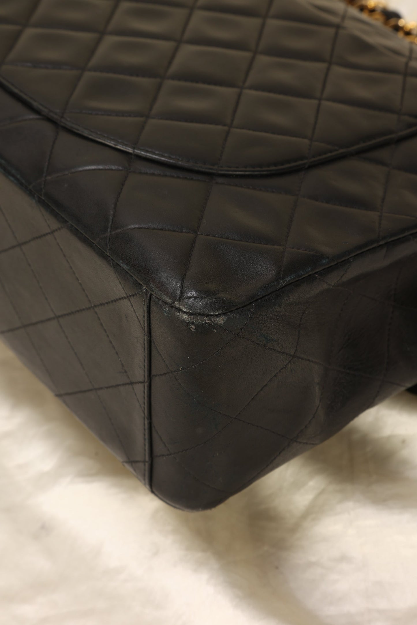 Chanel XL Logo Lambskin Jumbo Flap