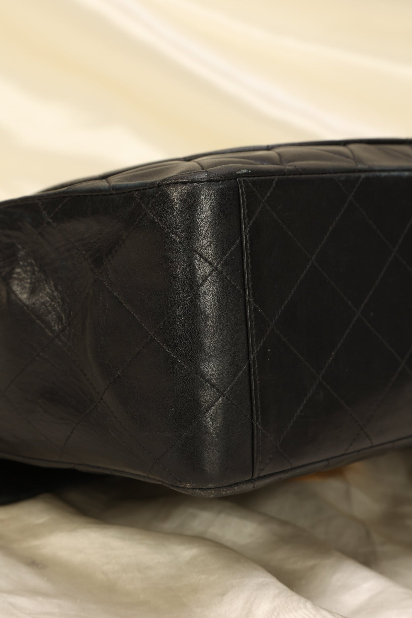 Chanel XL Logo Lambskin Jumbo Flap