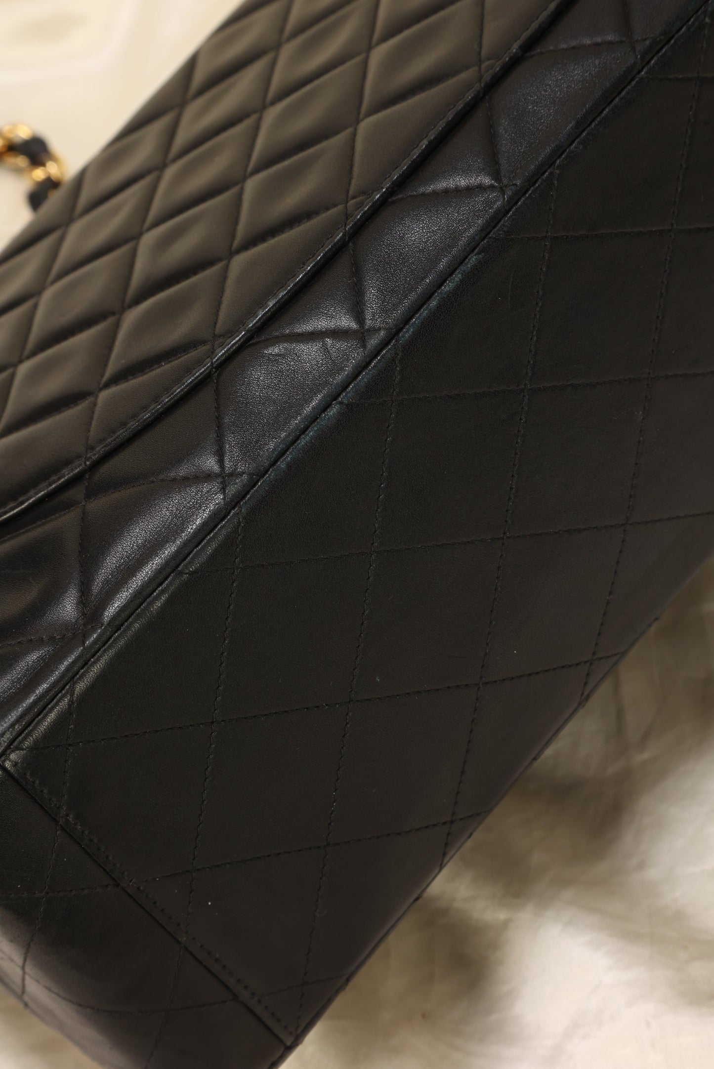 Chanel XL Logo Lambskin Jumbo Flap
