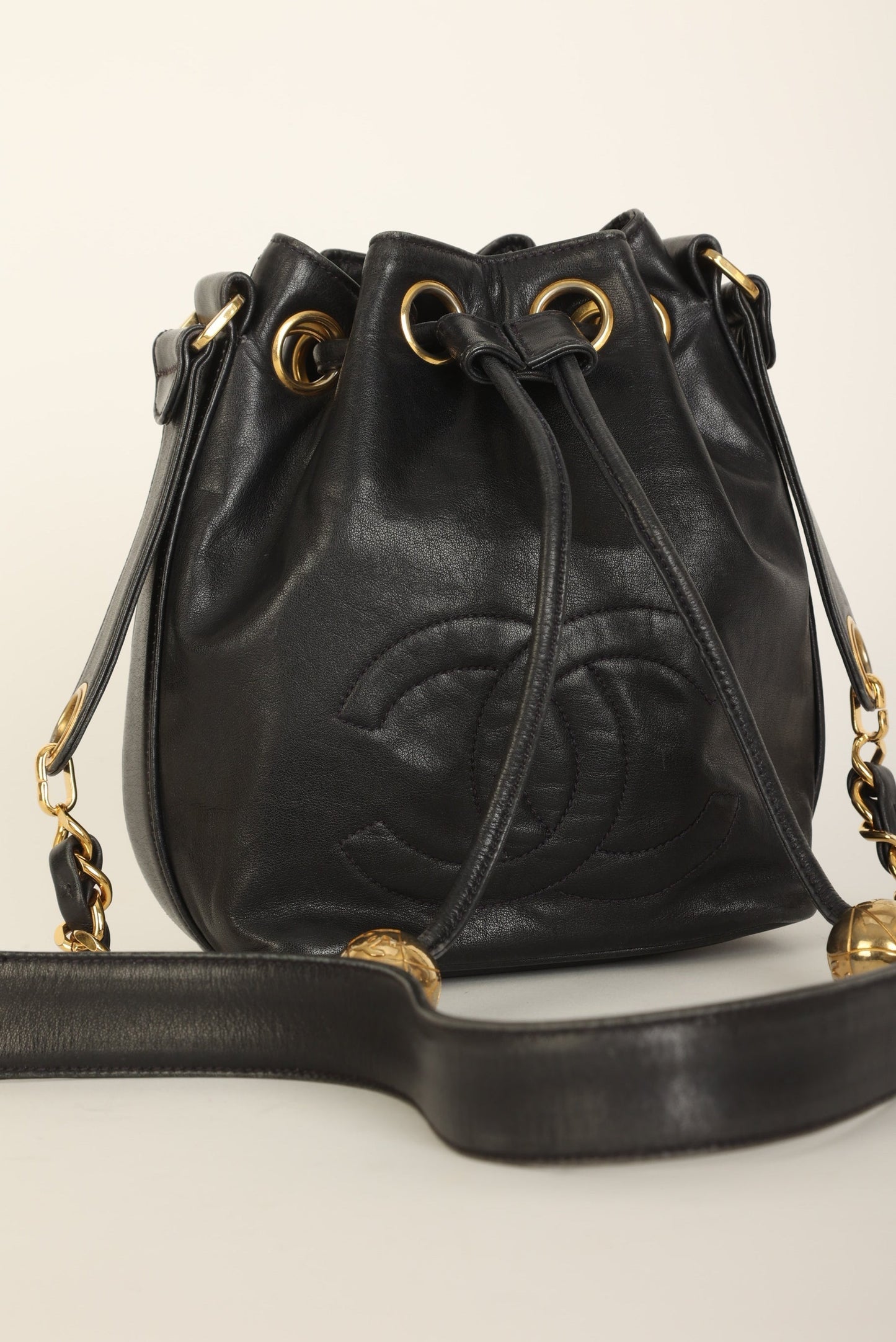 Chanel 1991 Lambskin Mini Bucket Bag