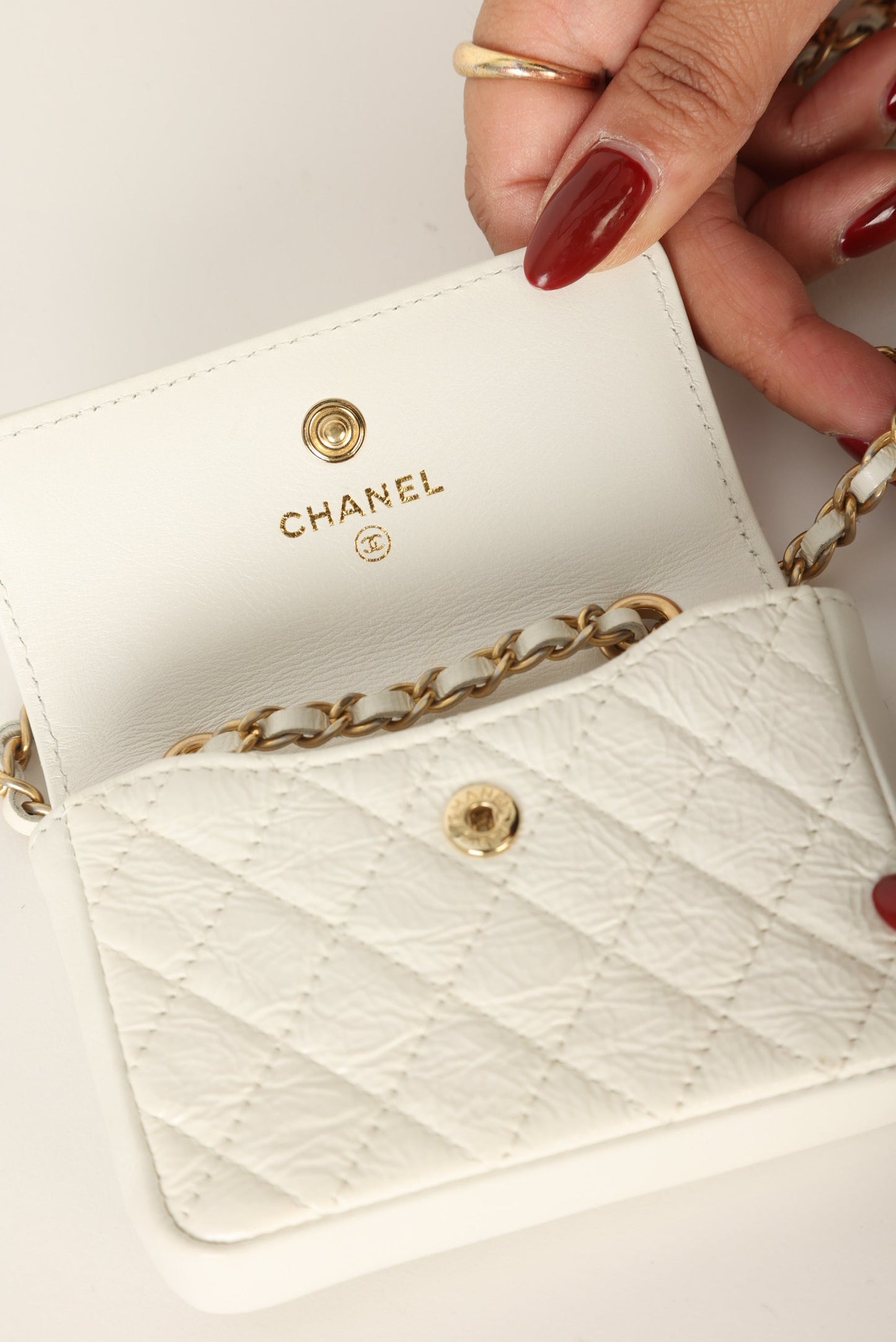 Chanel 2020 Patent White Micro Flap