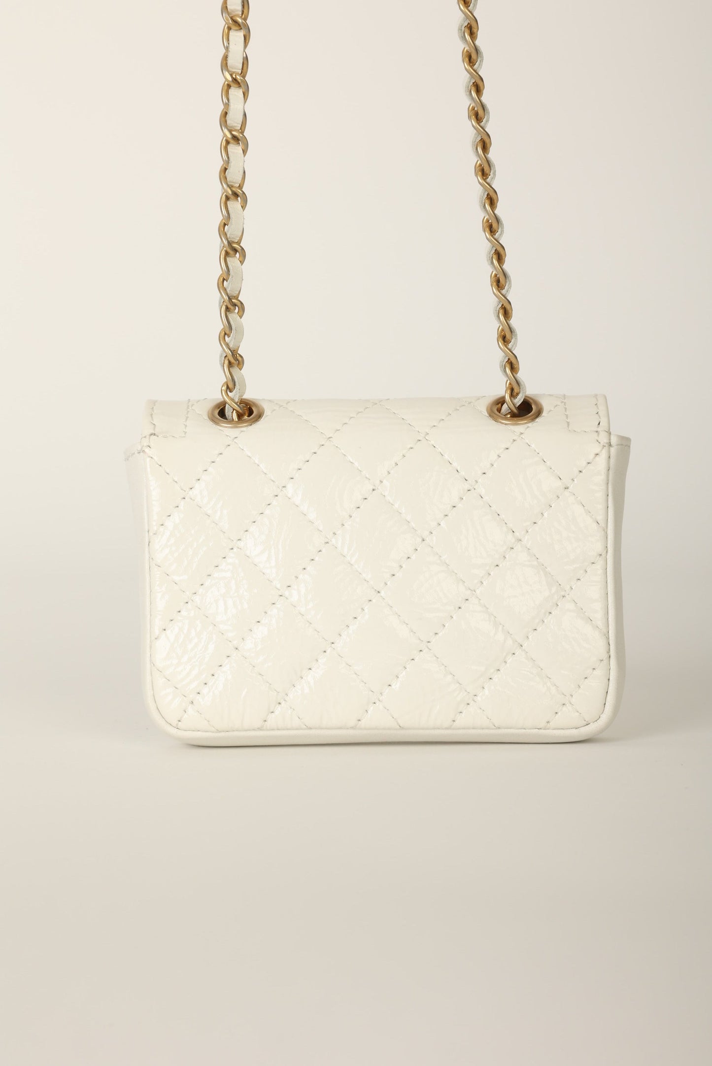 Chanel 2020 Patent White Micro Flap