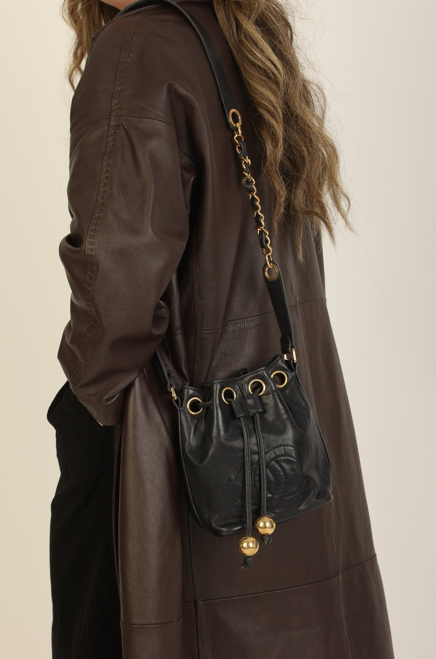 Chanel 1991 Lambskin Mini Bucket Bag