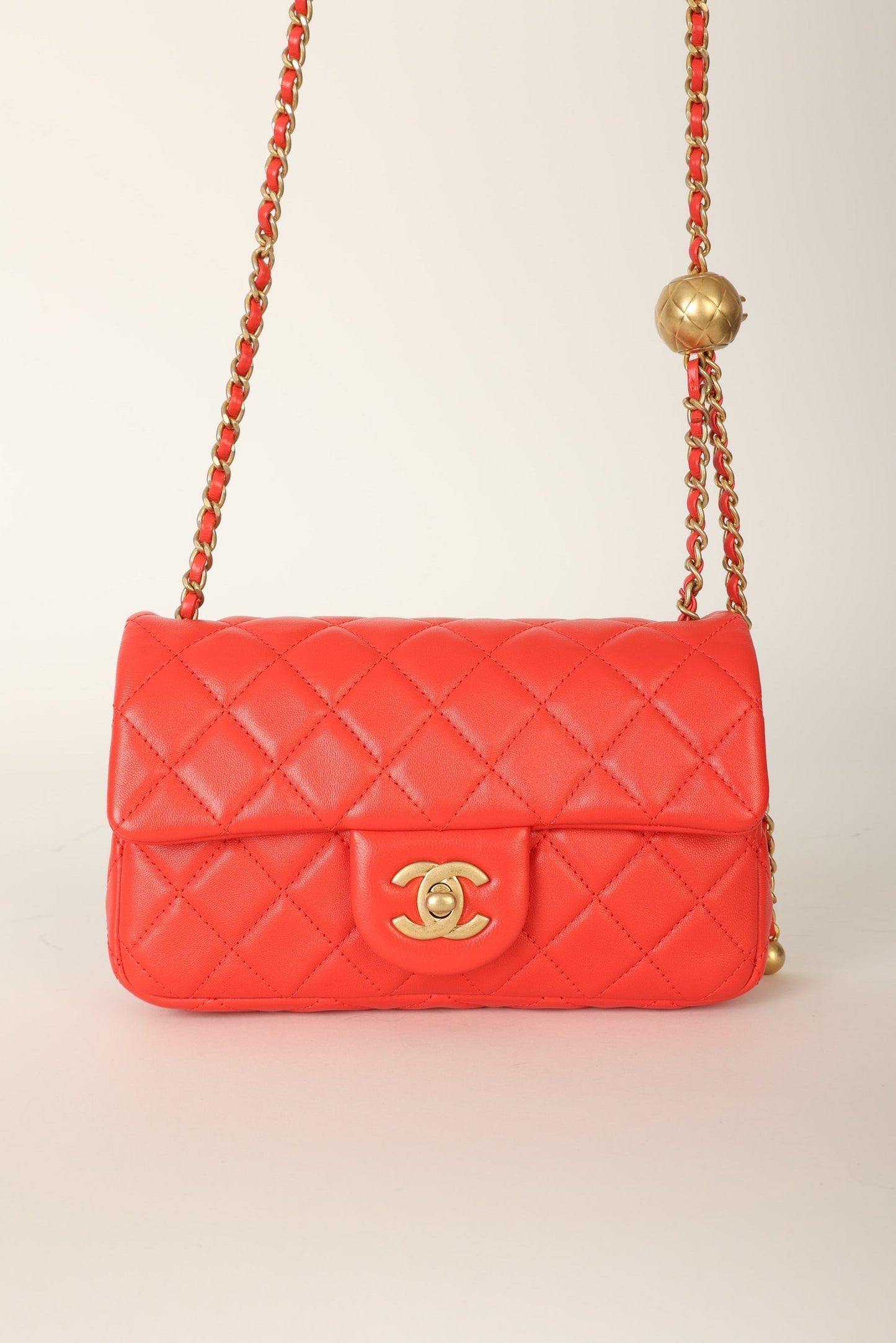 Chanel 2020 Lambskin Pearl Crush Mini Rectangle Flap