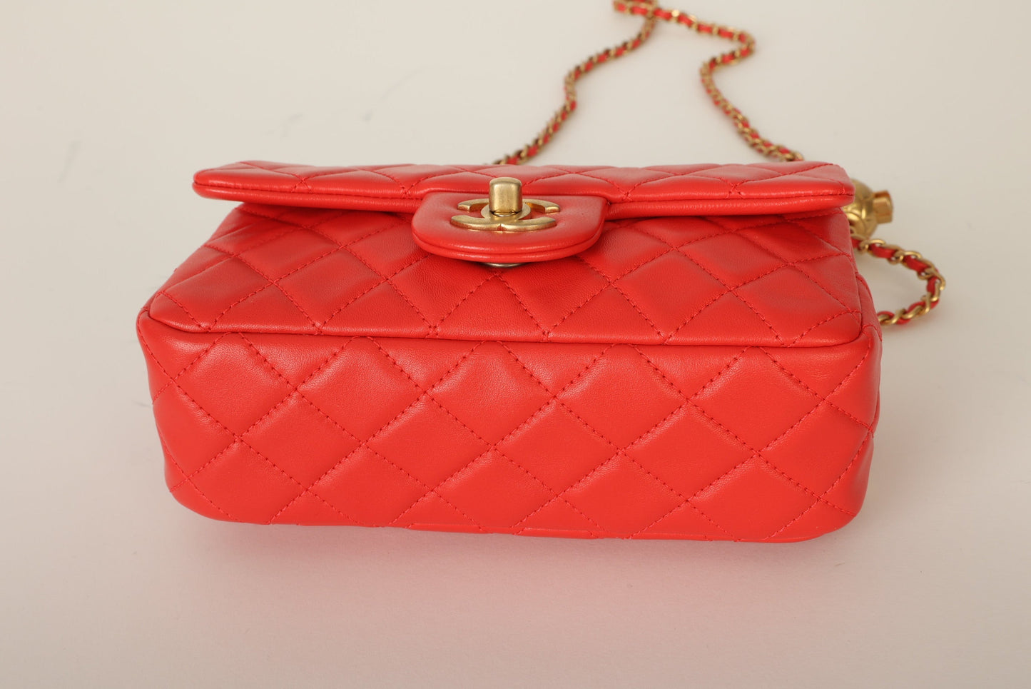 Chanel 2020 Lambskin Pearl Crush Mini Rectangle Flap