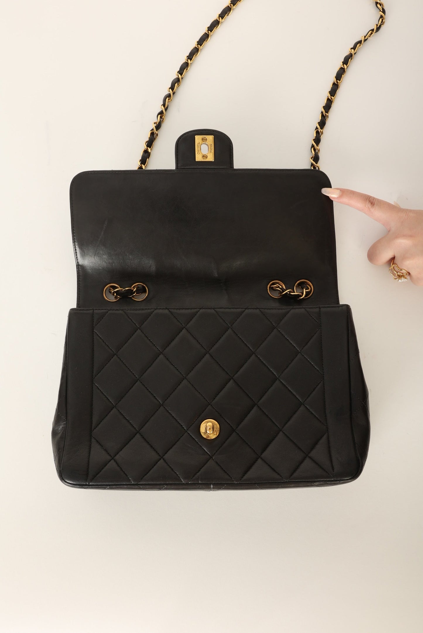 Chanel 1994 Lambskin Turnlock Single Flap
