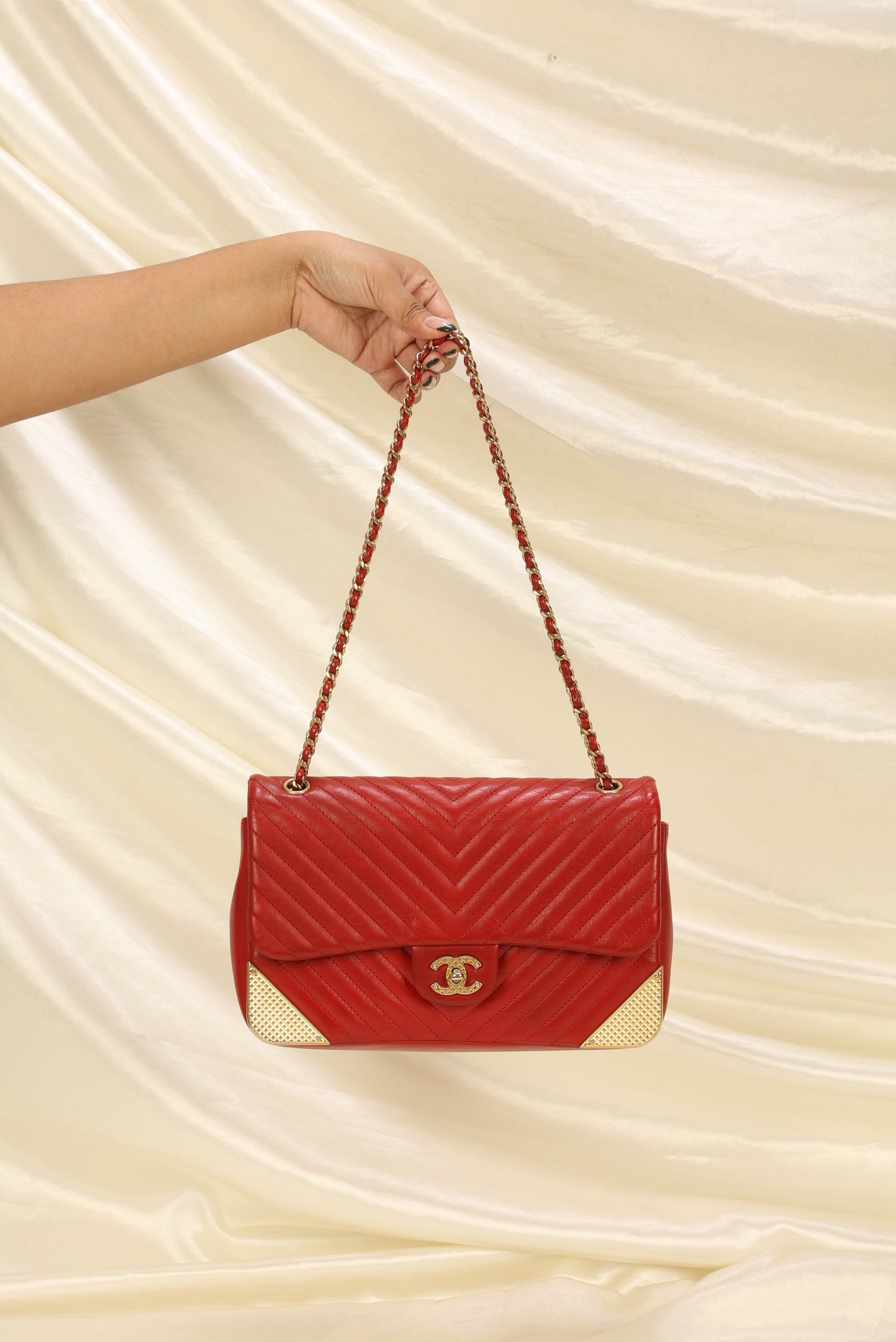 Chanel Rock the Corner Chevron Lambskin Half Flap