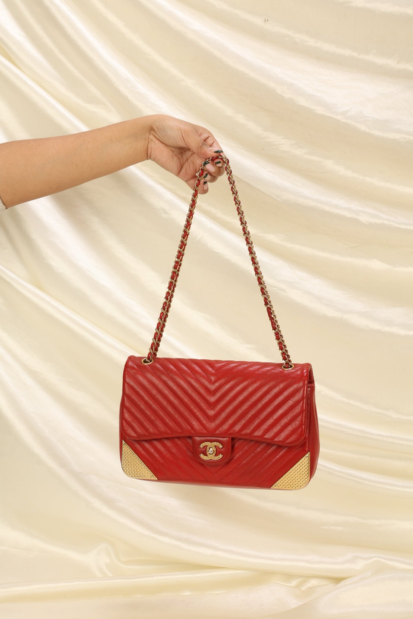 Chanel Rock the Corner Chevron Lambskin Half Flap