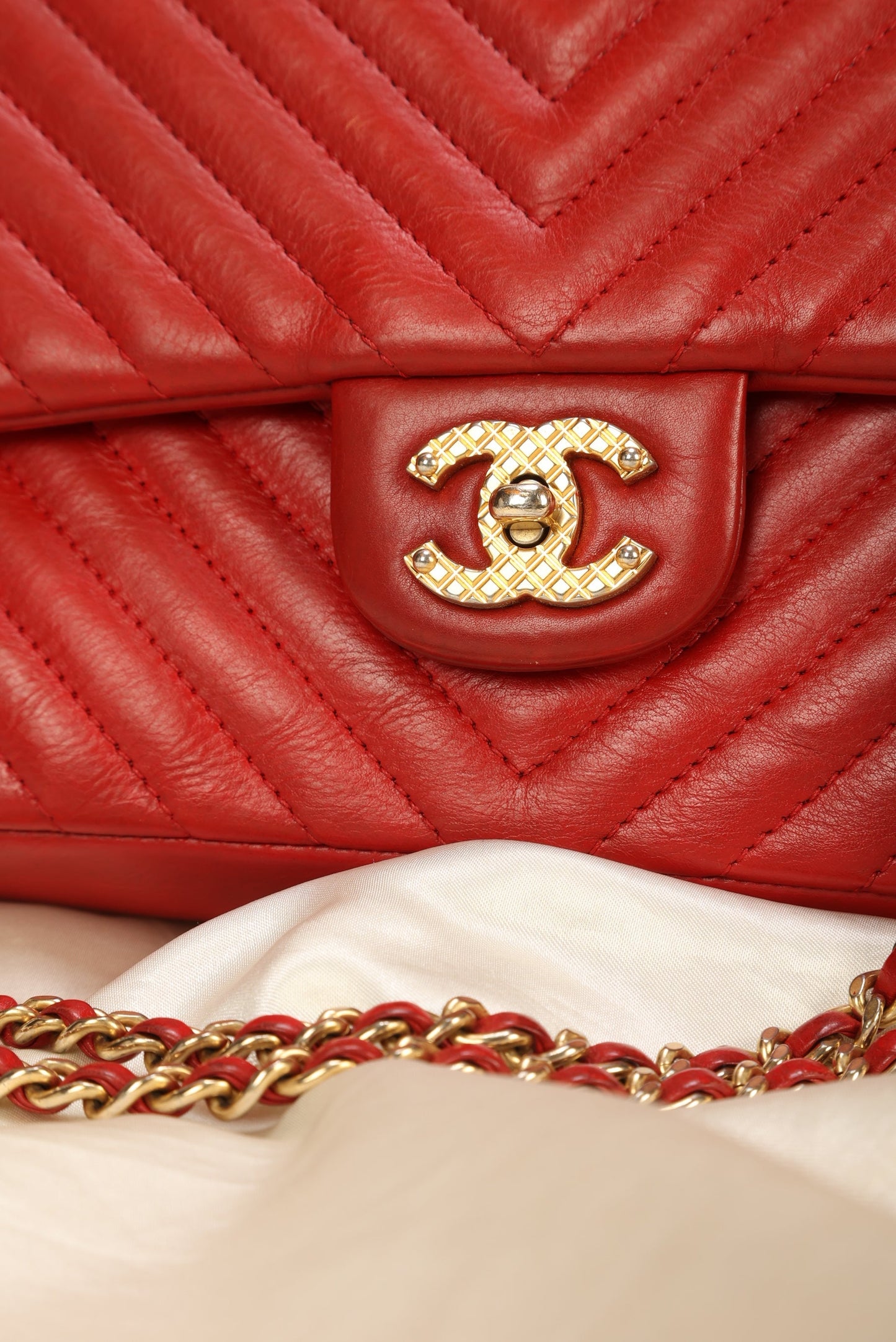 Chanel Rock the Corner Chevron Lambskin Half Flap