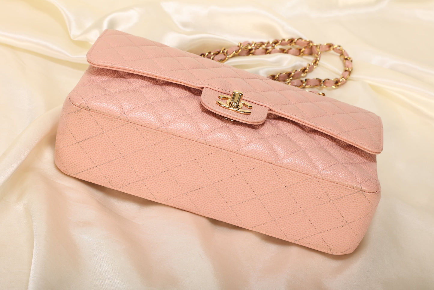 Extremely Rare 2004 Chanel Caviar Pink Double Flap