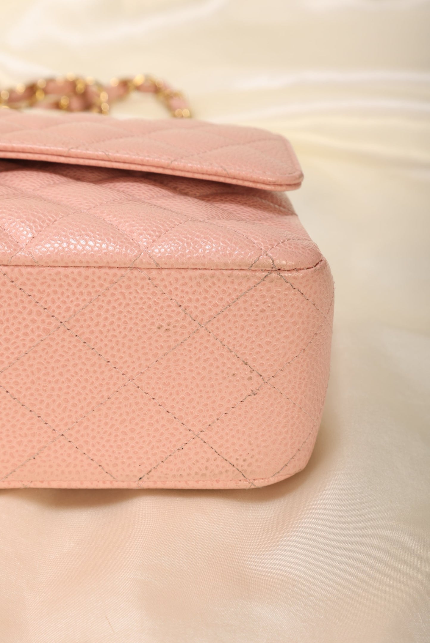 Extremely Rare 2004 Chanel Caviar Pink Double Flap