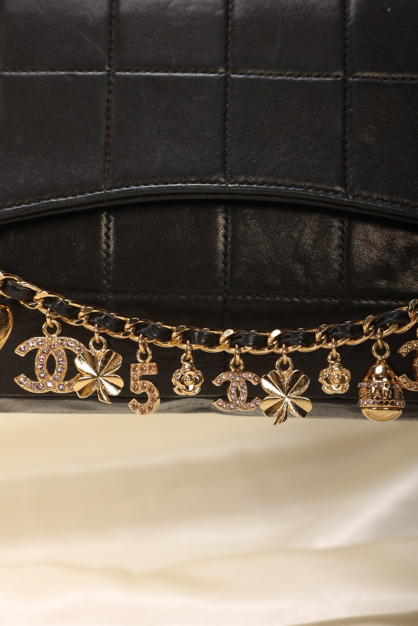 Extremely Rare Chanel Lambskin Charm Chocolate Bar