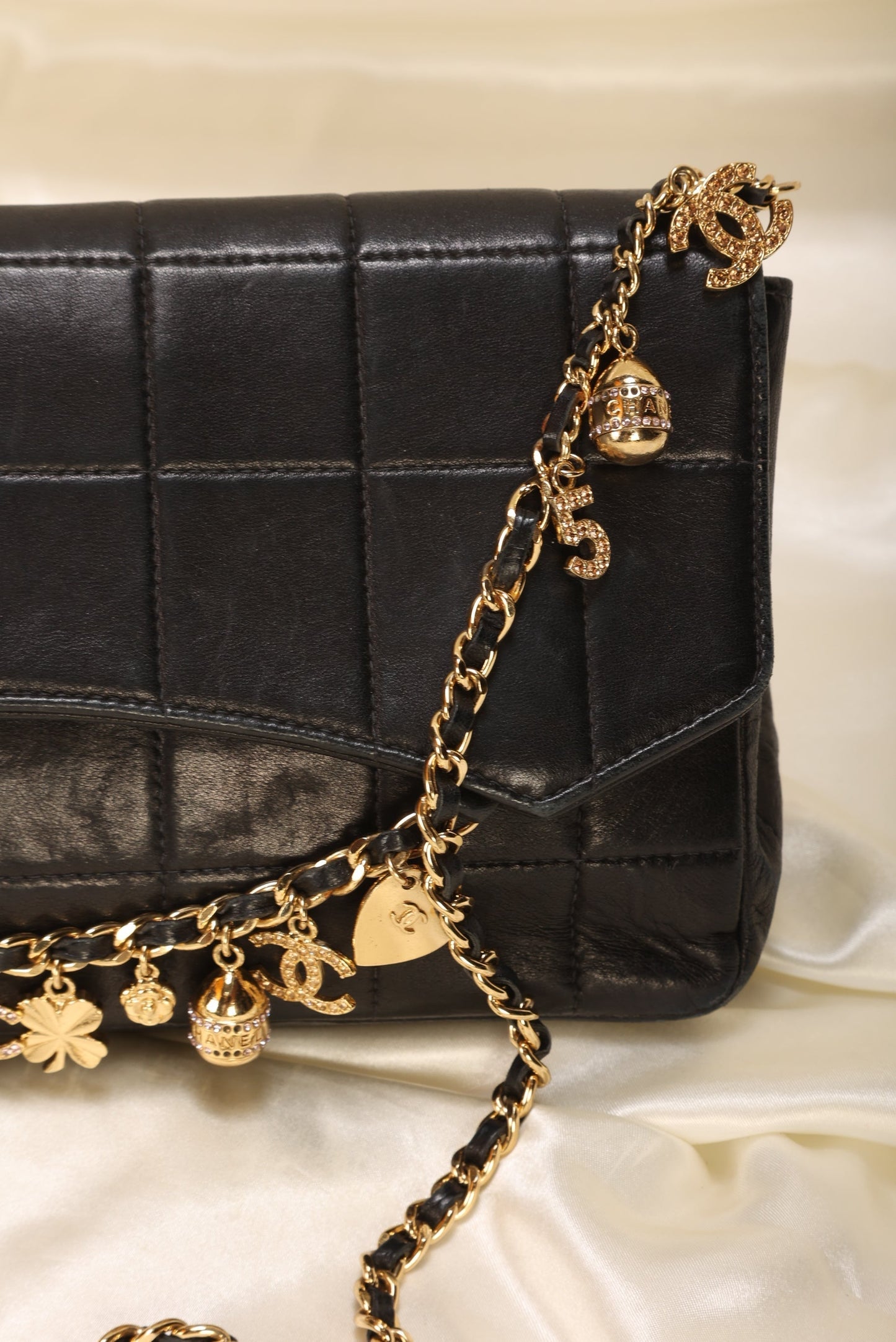 Extremely Rare Chanel Lambskin Charm Chocolate Bar