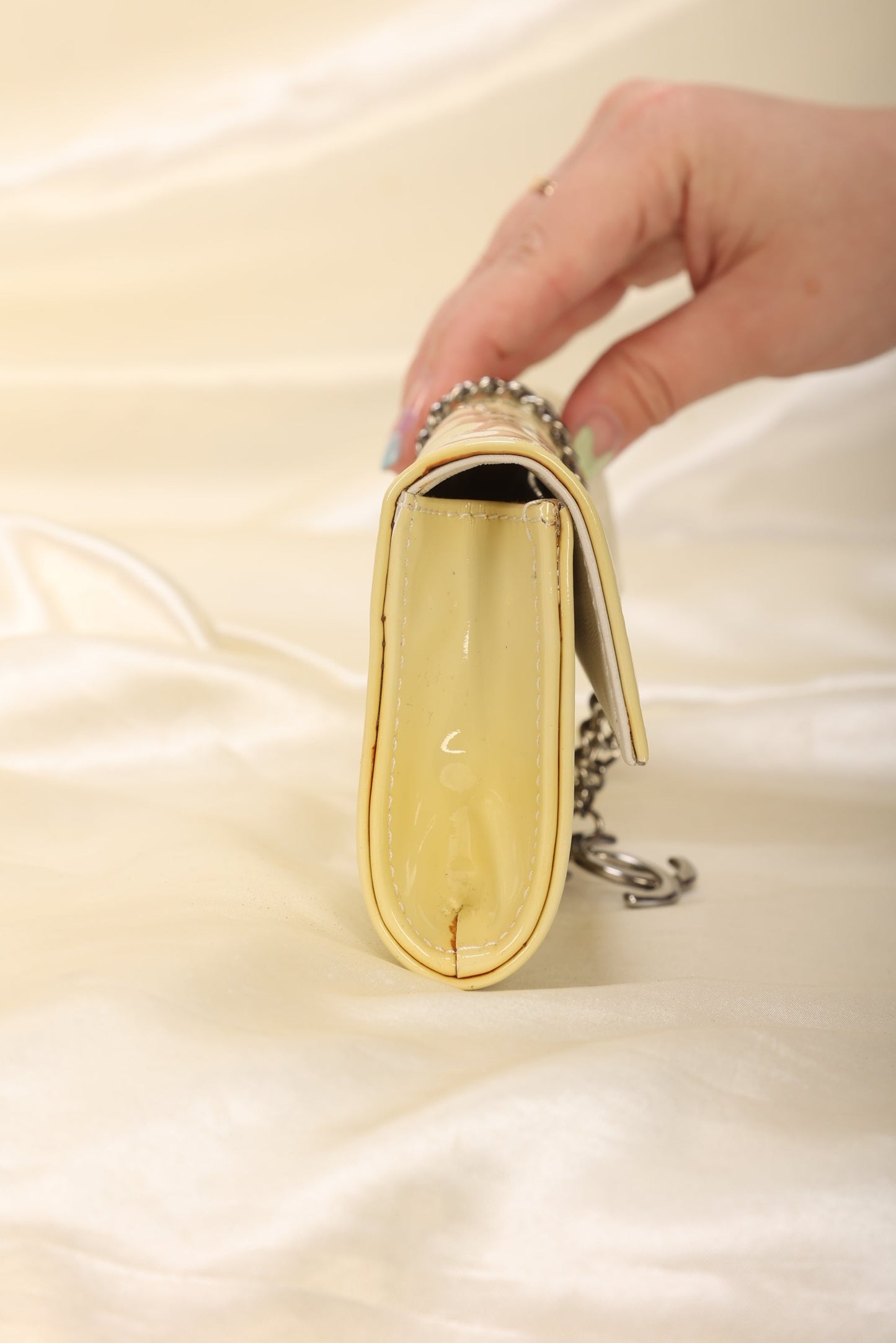 Chanel Patent Yellow Chocolate Bar Clutch