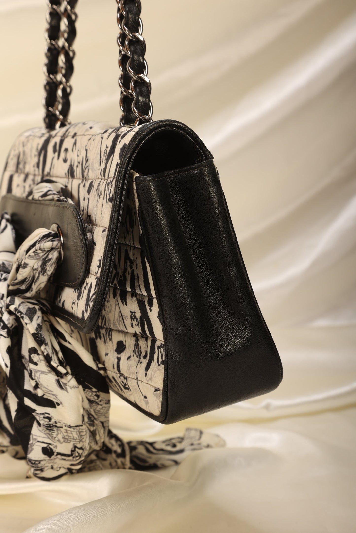 Extremely Rare Chanel Satin Coco Scarf Flap Bag