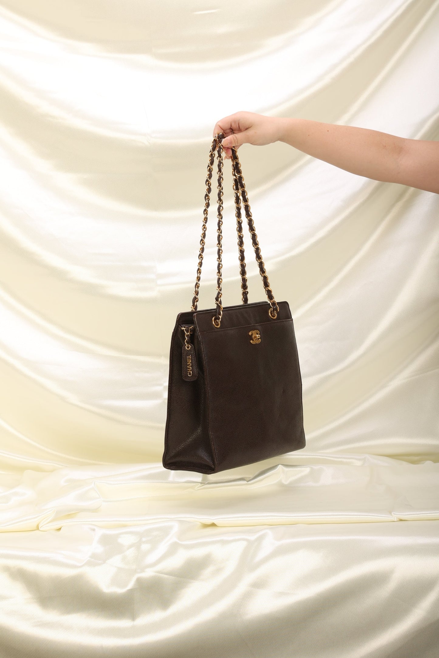 Chanel Caviar Turnlock Tote
