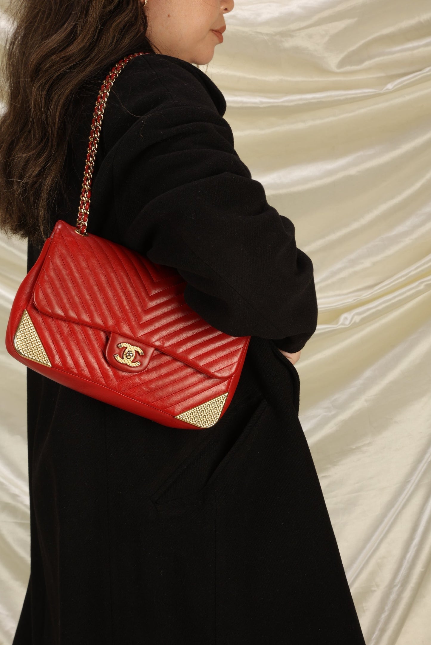 Chanel Rock the Corner Chevron Lambskin Half Flap