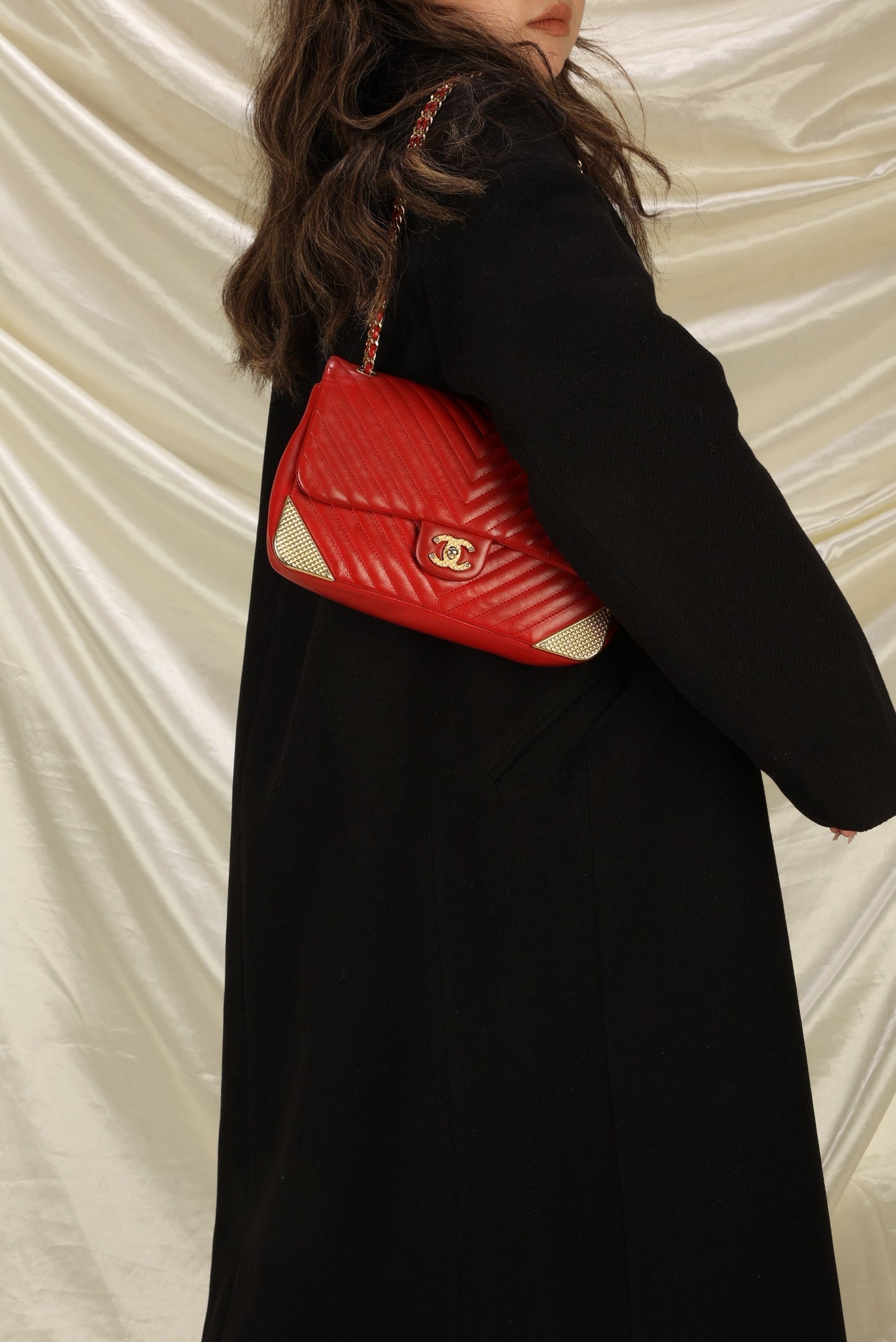 Chanel Rock the Corner Chevron Lambskin Half Flap